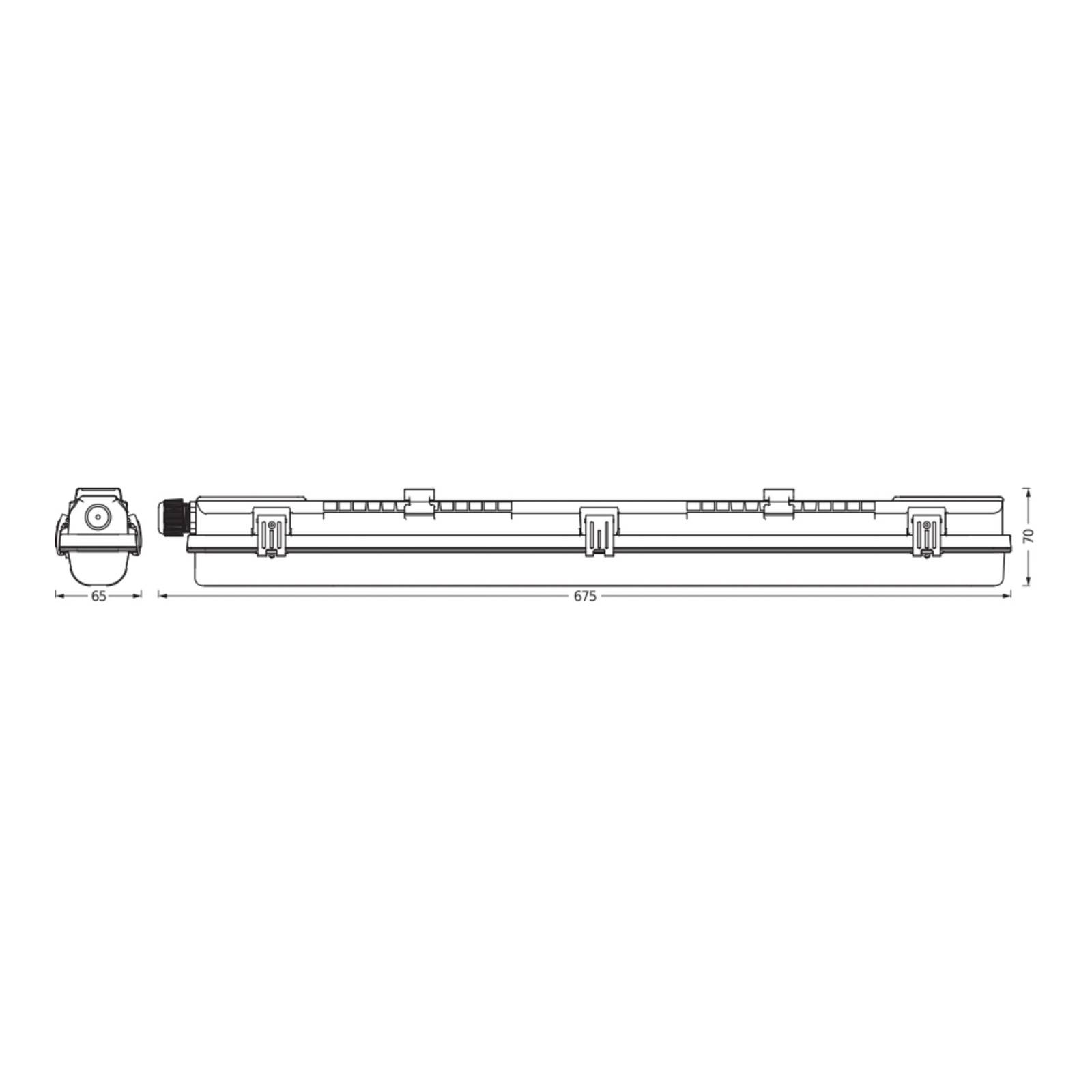 LEDVANCE Luminaire pour pièces humides Submarine PCR 60 G13 T8 840 7 W