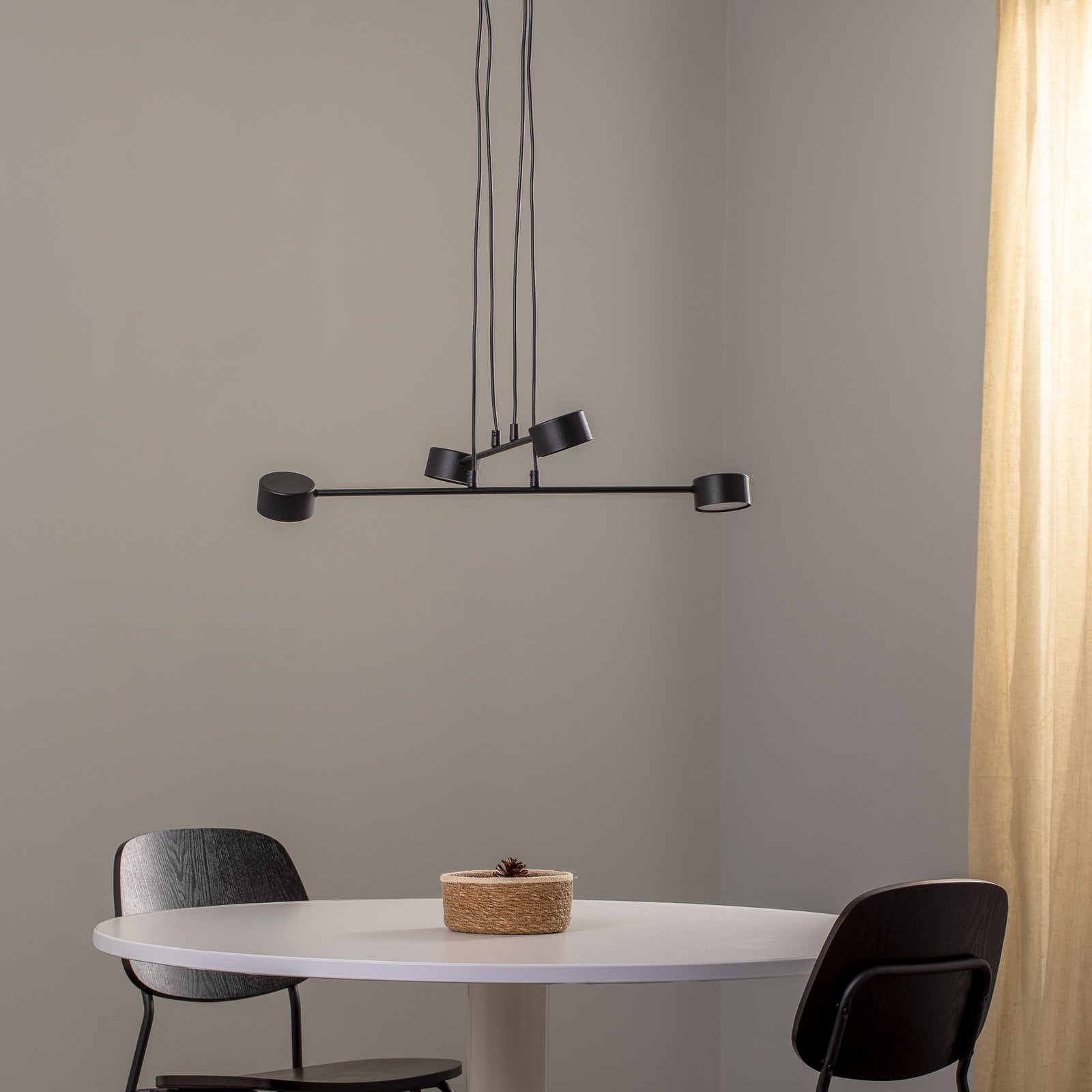 Modus 4 hanglamp, staal, 4-lamps, GX 53, zwart