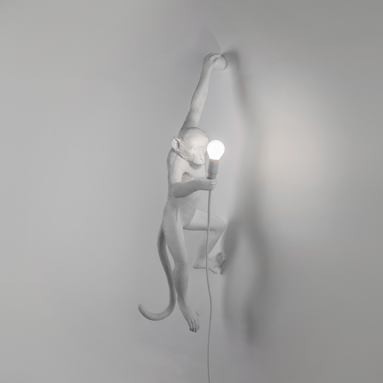 SELETTI Monkey Lamp LED dekorativna stenska svetilka bela, leva