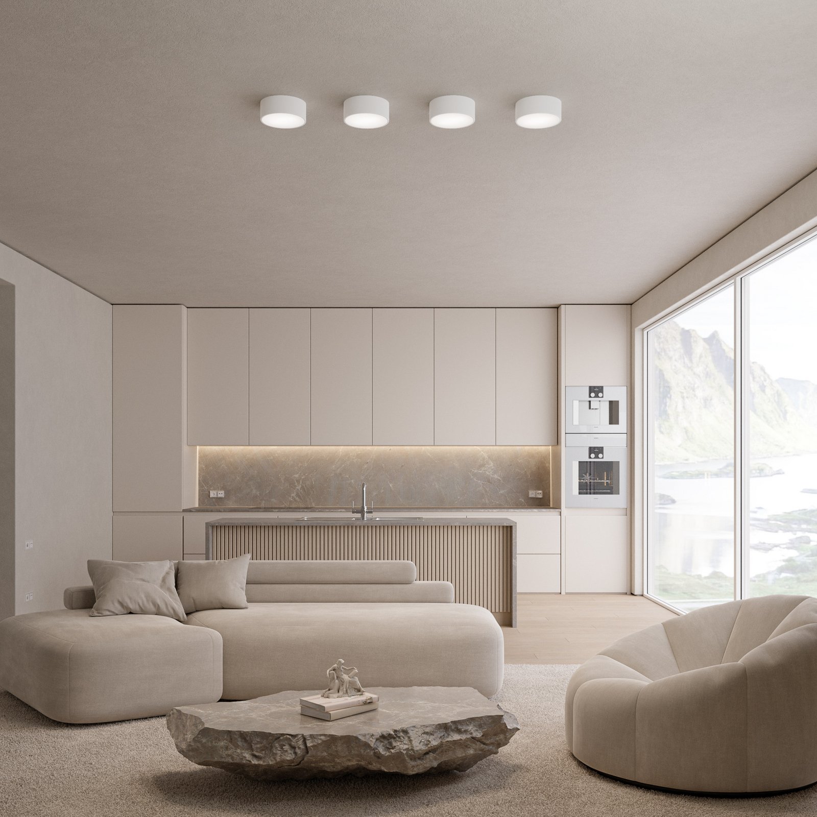 Candeeiro de teto Cleo 200, branco, sensor, IP20, Ø 20 cm, E27 Candeeiro de teto Cleo 200, branco, sensor, IP20, Ø 20 cm, E27