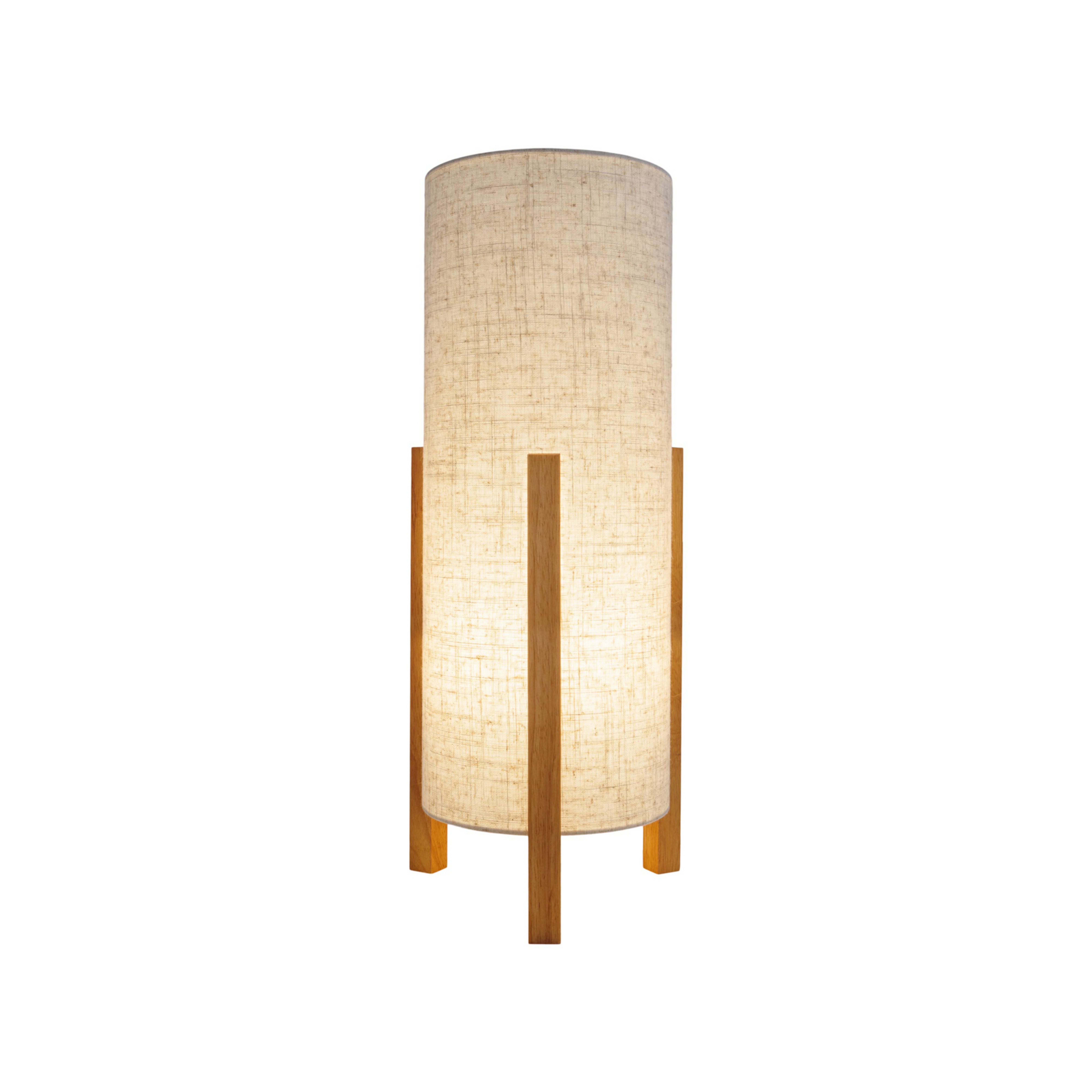 Tischleuchte 3193, Holz, Leinentextil, Höhe 52cm