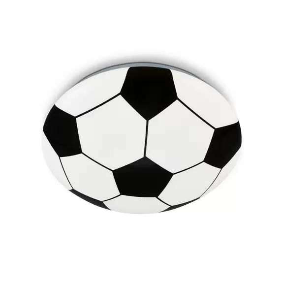 Lampenwelt LED-Deckenleuchte Fußball, schwarz/weiß, Ø 27,5cm