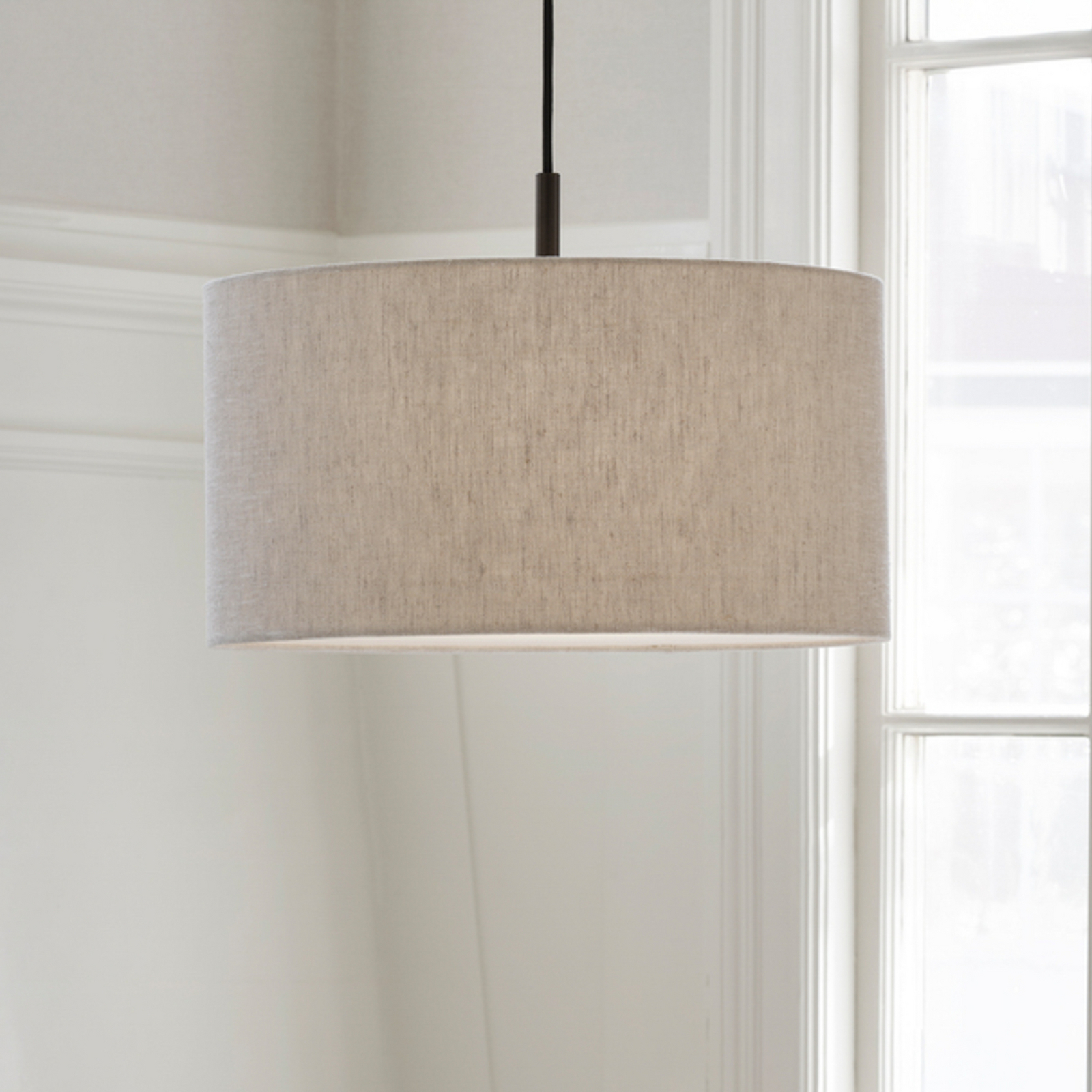 Lampada a sospensione Soft, Ø 44 cm, naturale/bronzo, lino - Belid Lampada a sospensione Soft, Ø 44 cm, naturale/bronzo, lino - Belid