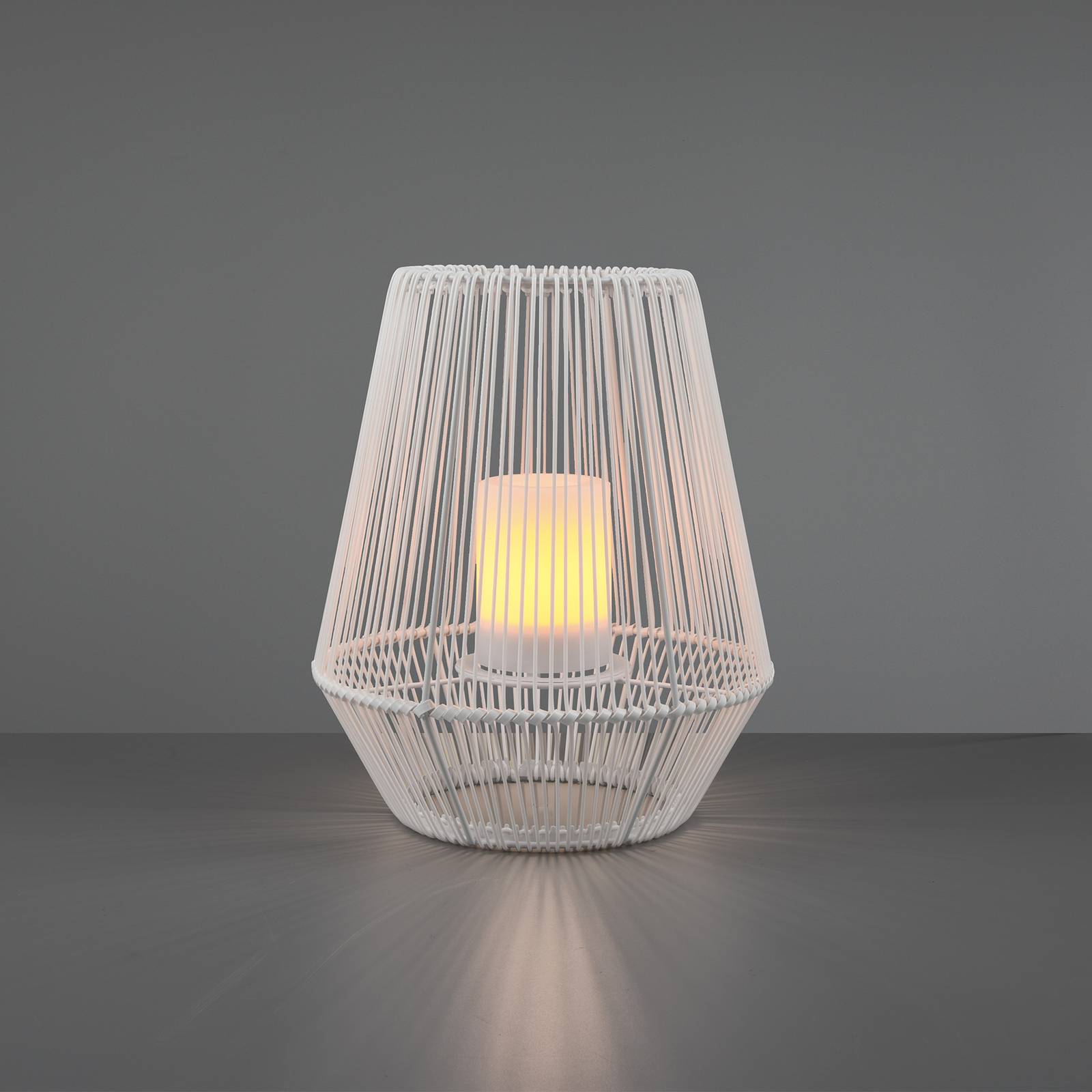 Lampe solaire LED Mineros blanche, H 30,5 cm
