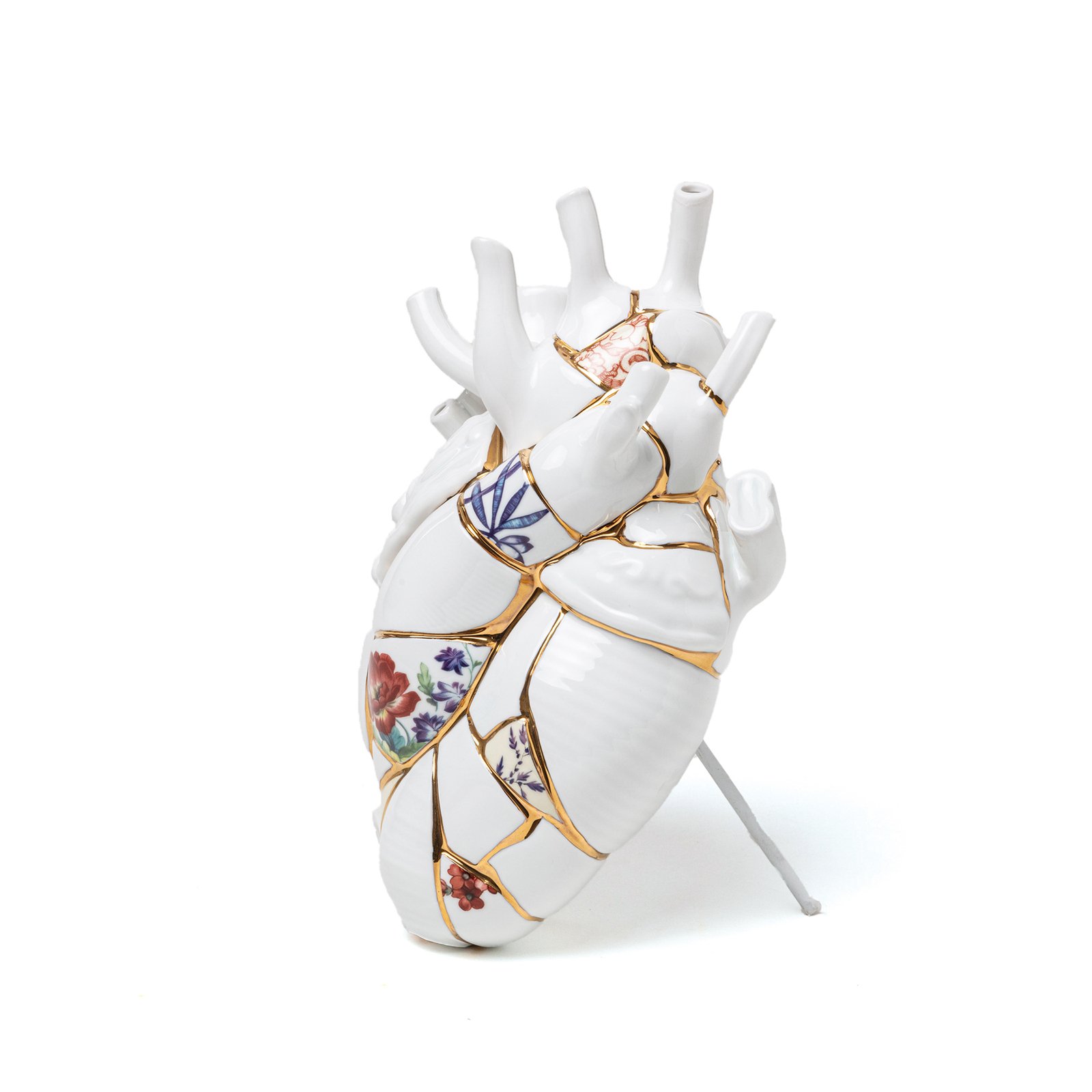 Love In Bloom Kintsugi Porcelain Heart Vase - Seletti