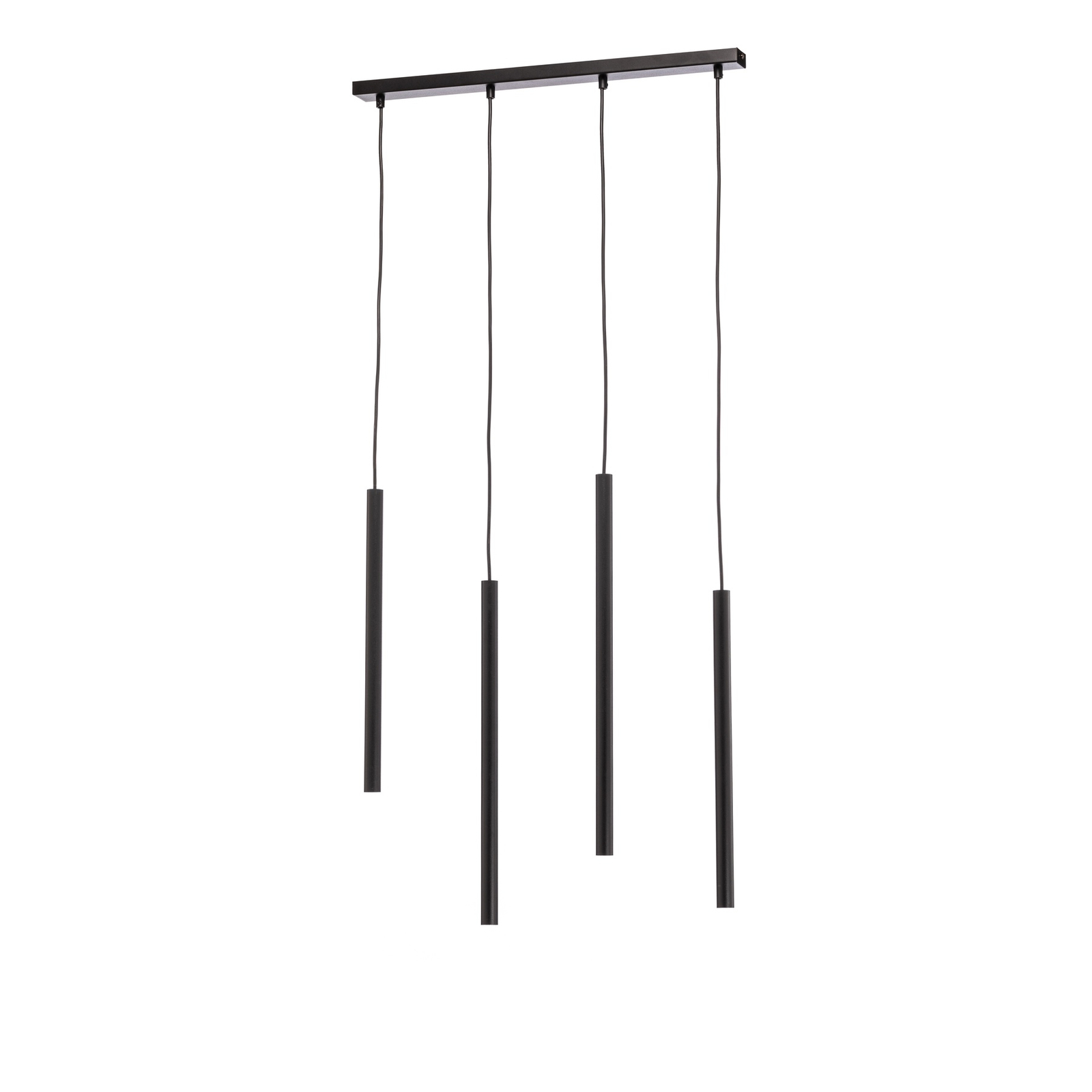 Lámpara colgante Sid, 4 luces, negro