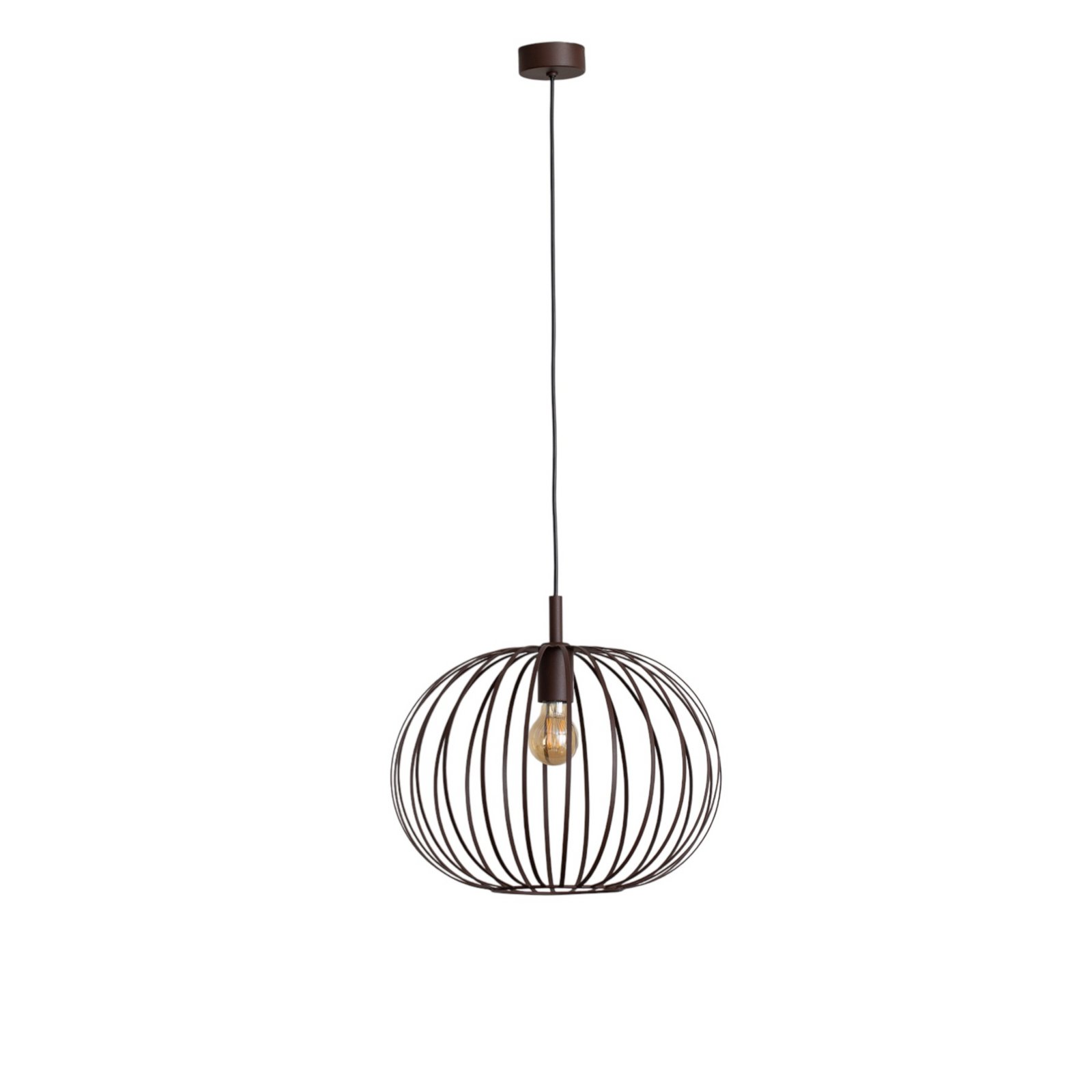 Valor pendant light, dark brown, steel, Ø 40 cm