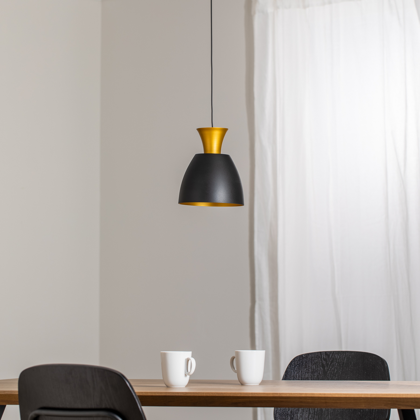 LED pendant light Studio Line 51229, black/brass, Ø 20 cm