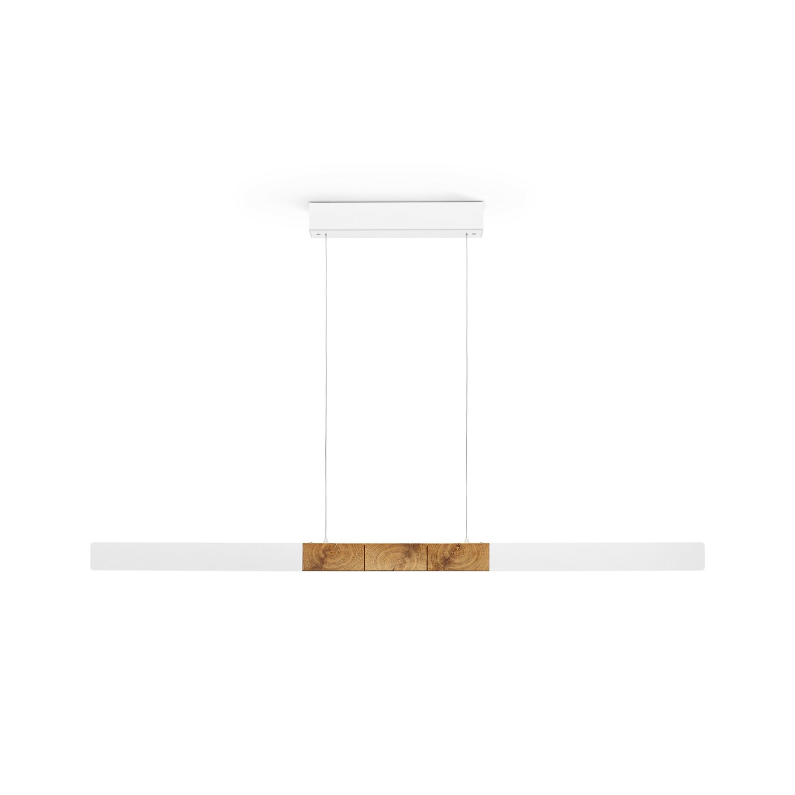 HerzBlut Suspension LED Lana del bianco, bois, intensité variable