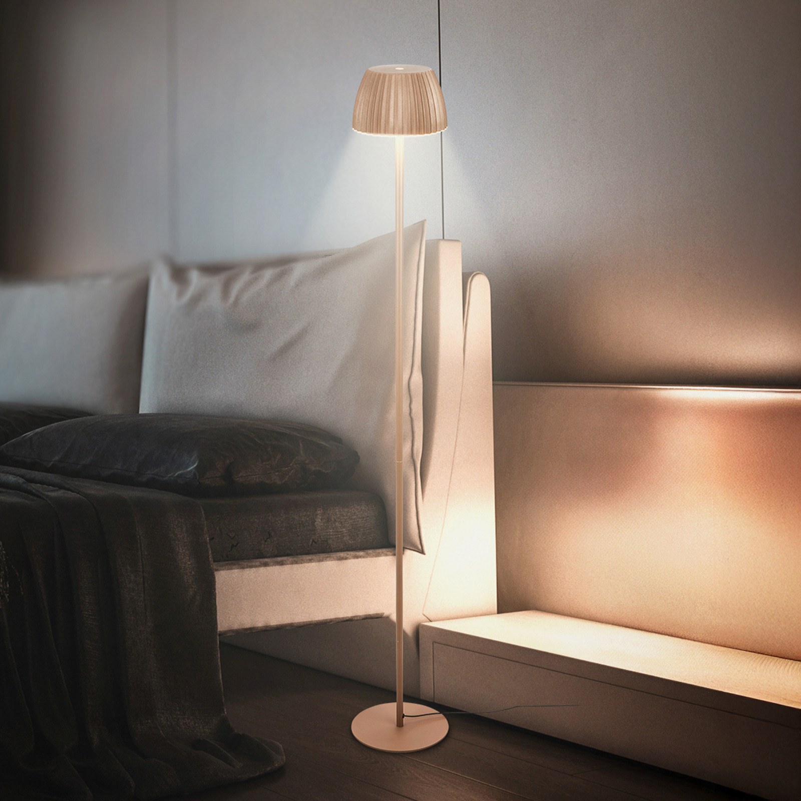 Briloner Lampadar LED Loca maro înălțime 123 cm plastic/metal - Camera de zi / sufragerie - Modern