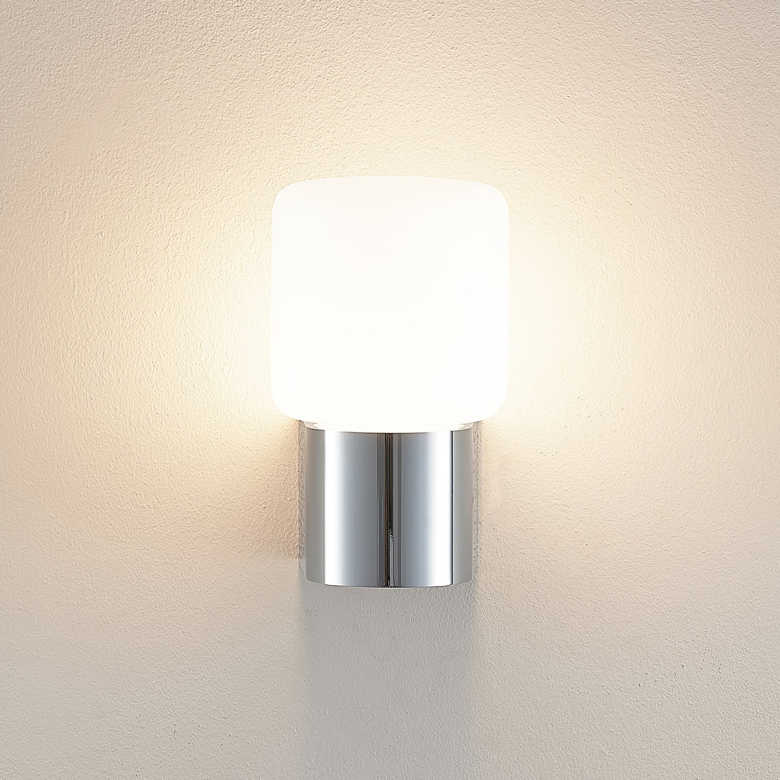 Molto Luce Lanu Flat buitenwandlamp, chroom, aluminium/glas