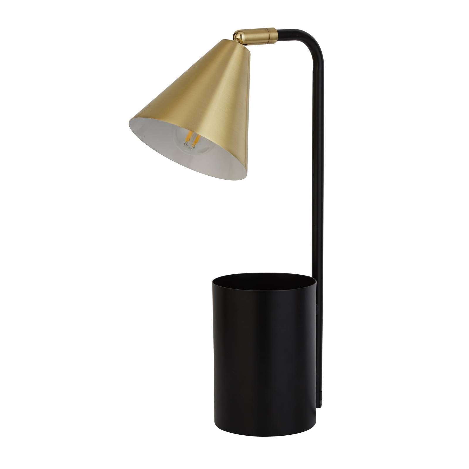 Tischleuchte Rivan, schwarz/gold, Metall, 41 cm, E14