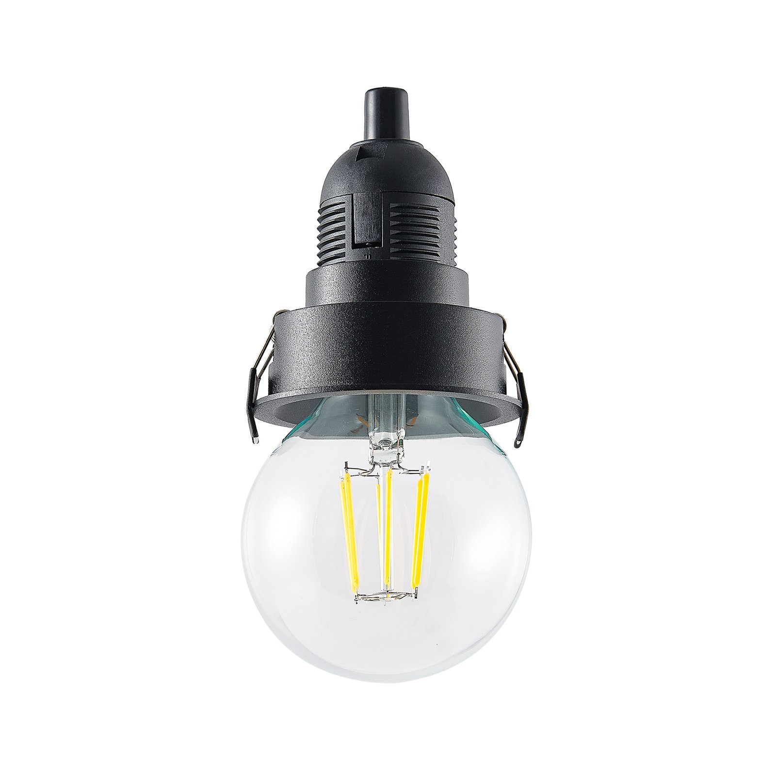 Molto Luce LED-inbyggnadslampa Willi 68R, svart, aluminium, E27