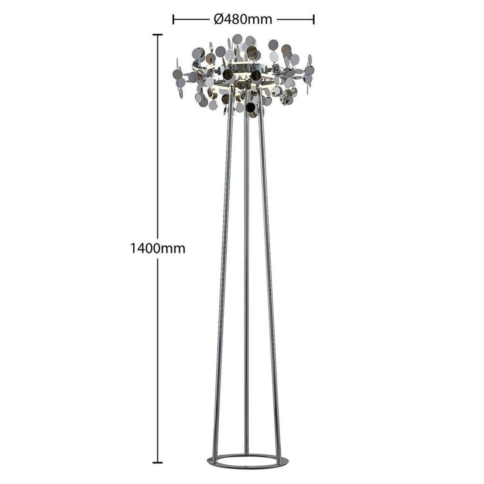 Glimmo LED Lampadar Chrome - Lucande