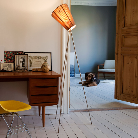 Northern Oslo Wood Stehleuchte stahl/beige