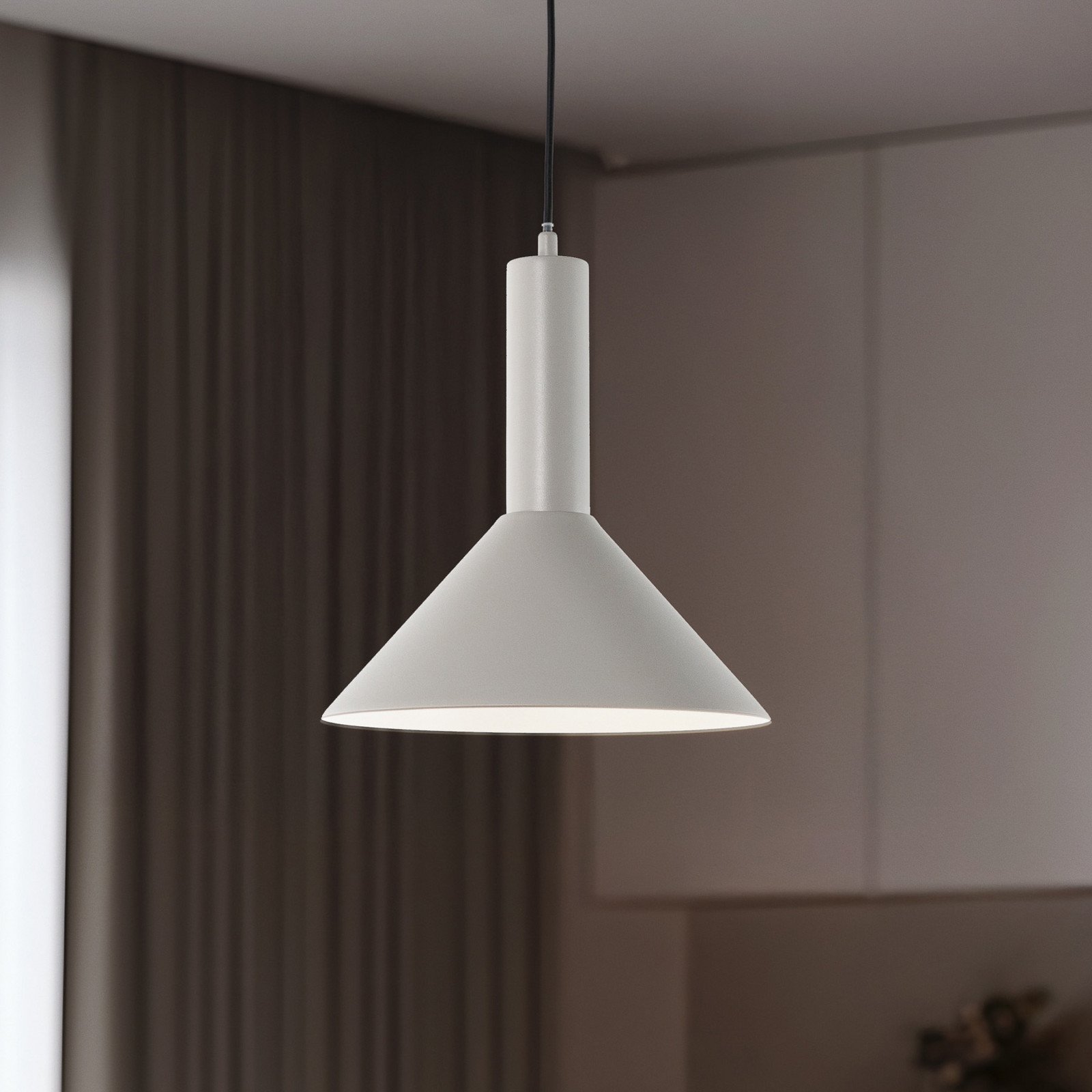 SIGMA Lampă suspendată Vitrum con gri metal Ø 26 cm E27 - Camera de zi / sufragerie - Modern - taupe