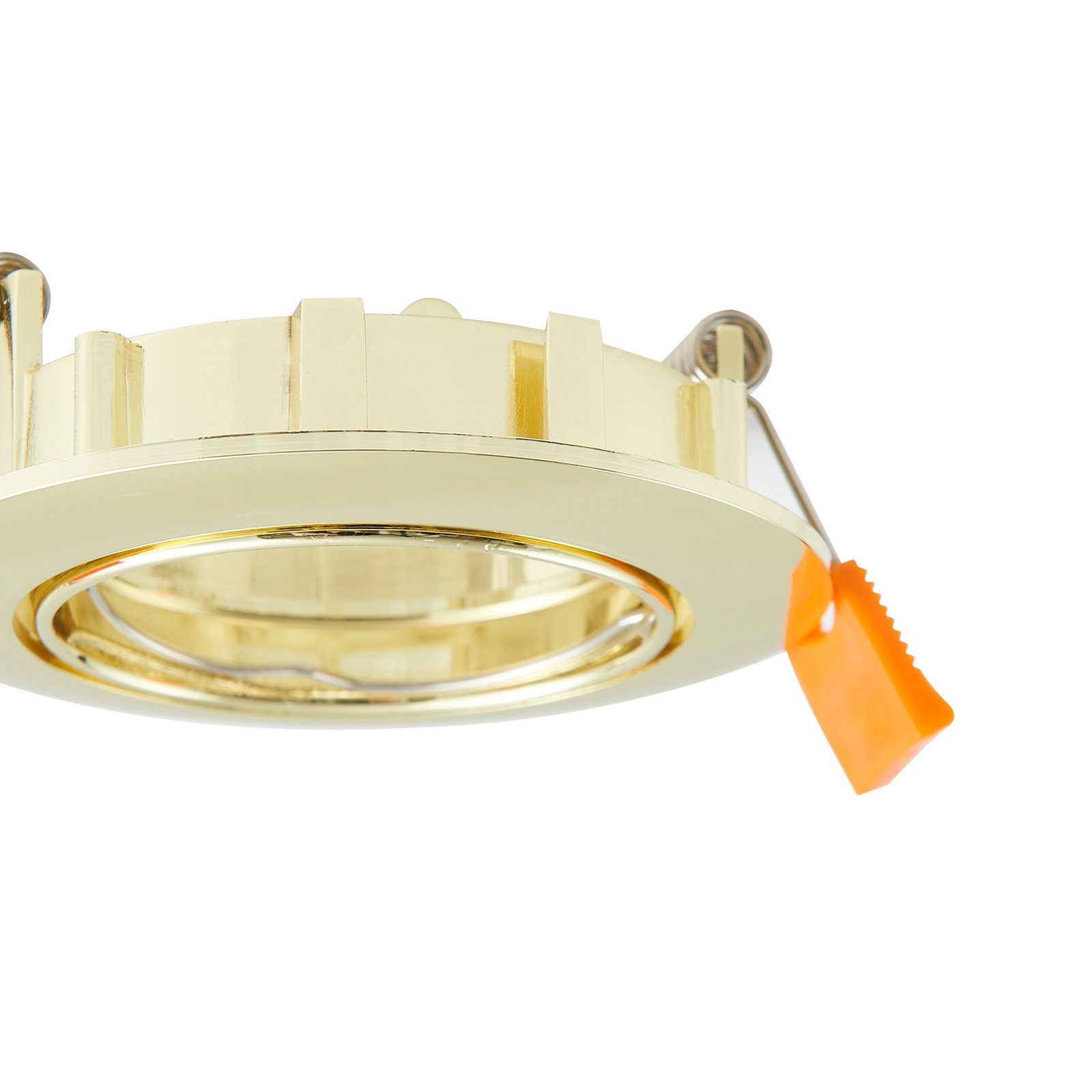 Prios recessed ceiling light Fibur, gold, aluminium, Ø 8.2 cm