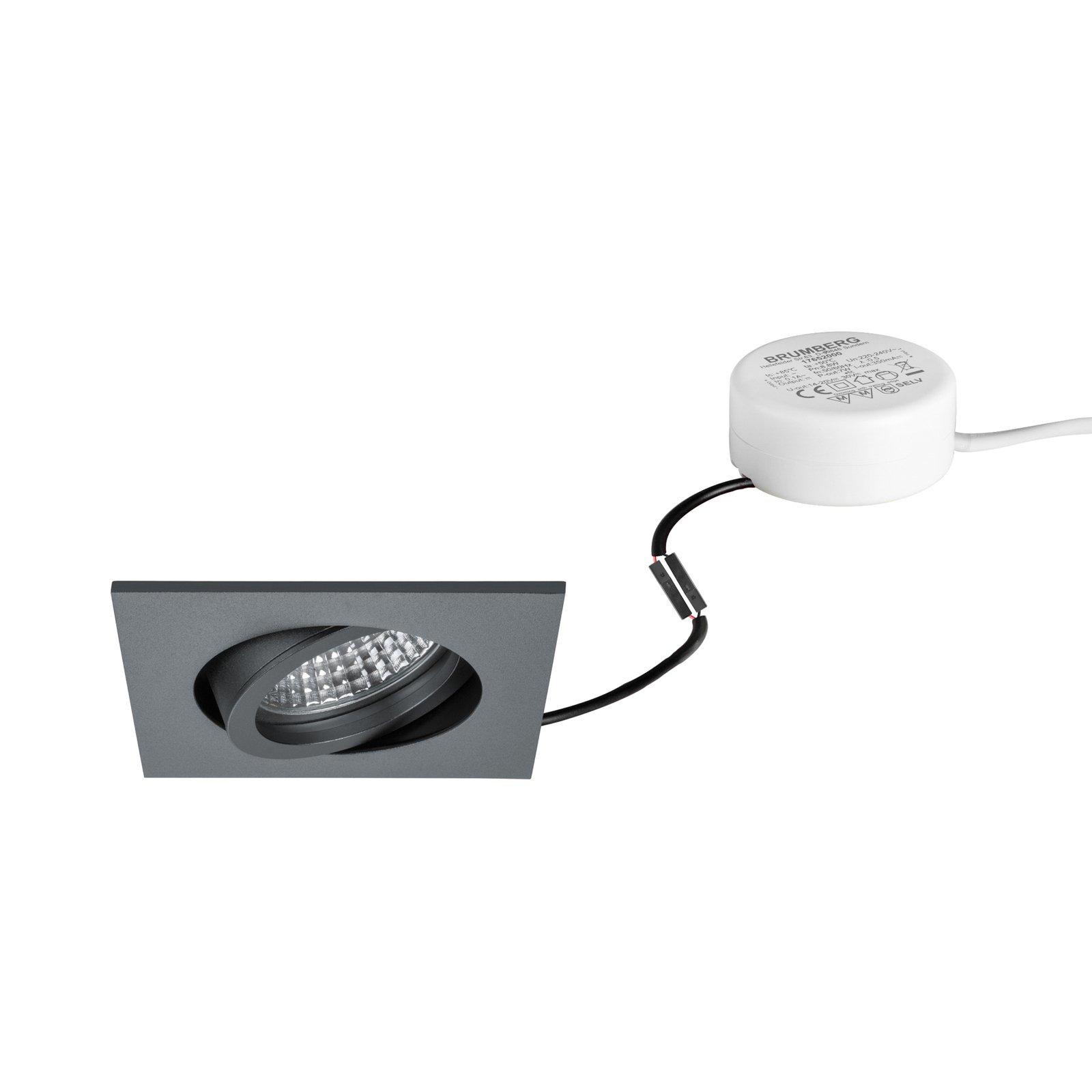 BRUMBERG LED прожектор за вграждане Tirrel-S, RC драйвер кръгъл титаниев