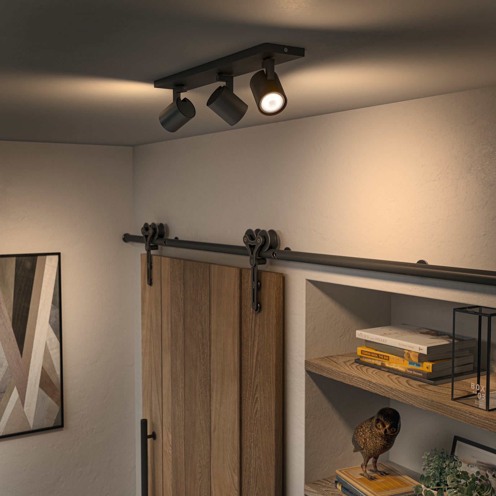 Runner Spot svart, 3 lampor, GU10, dimmer – Philips Hue Runner Spot svart, 3 lampor, GU10, dimmer – Philips Hue