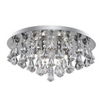 Hanna ceiling lamp, crystal diamond shape, chrome