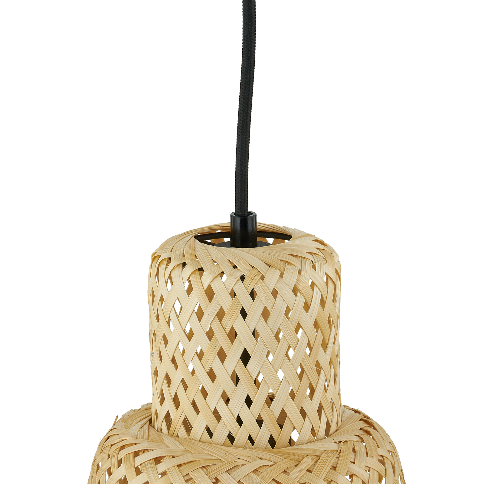 Lindby Venora függőlámpa, hosszúkás, 3-as lámpa, 15 cm, bambusz