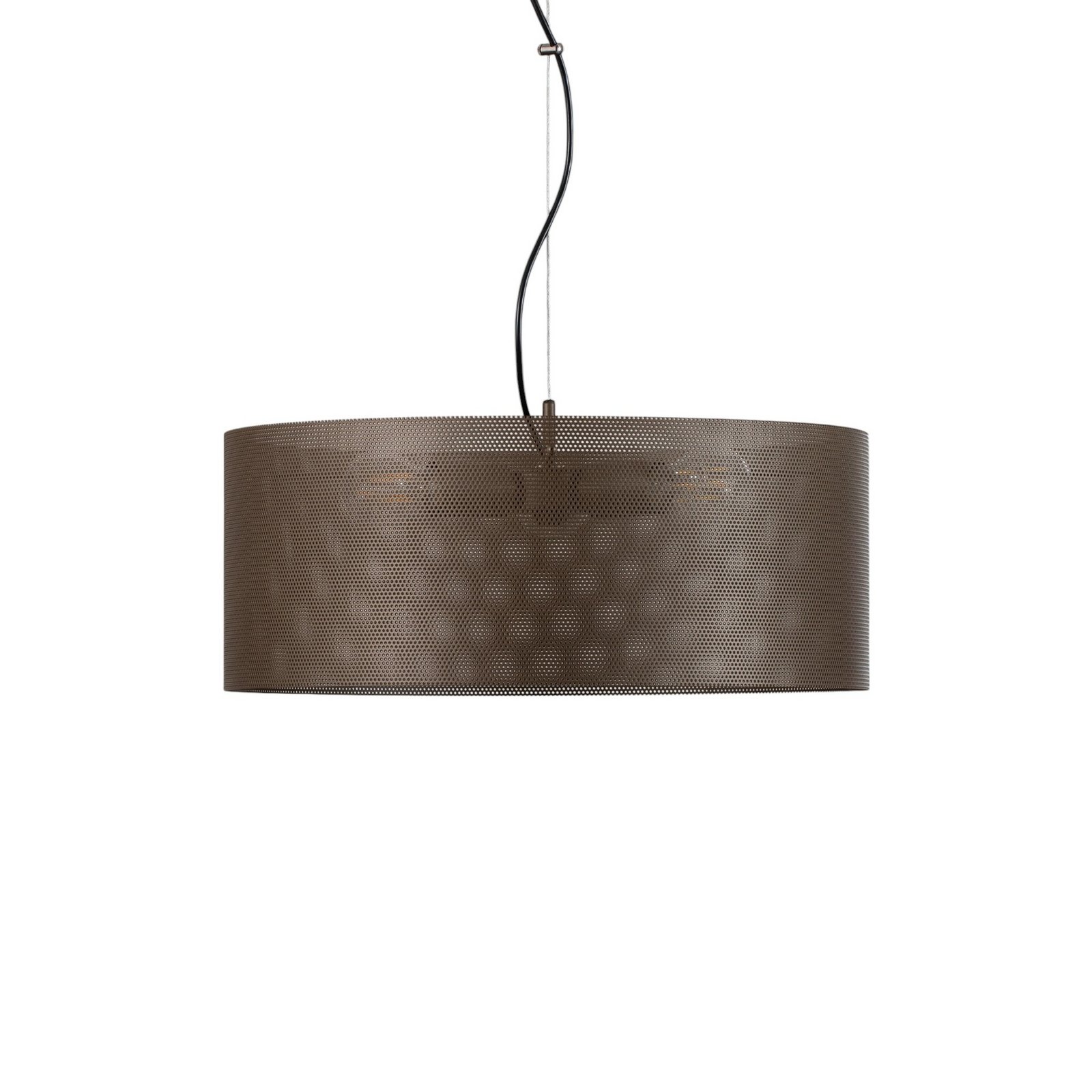 Hängelampe Zofia, kaffeebraun, Metall, Ø 50 cm, 3-flg., E27