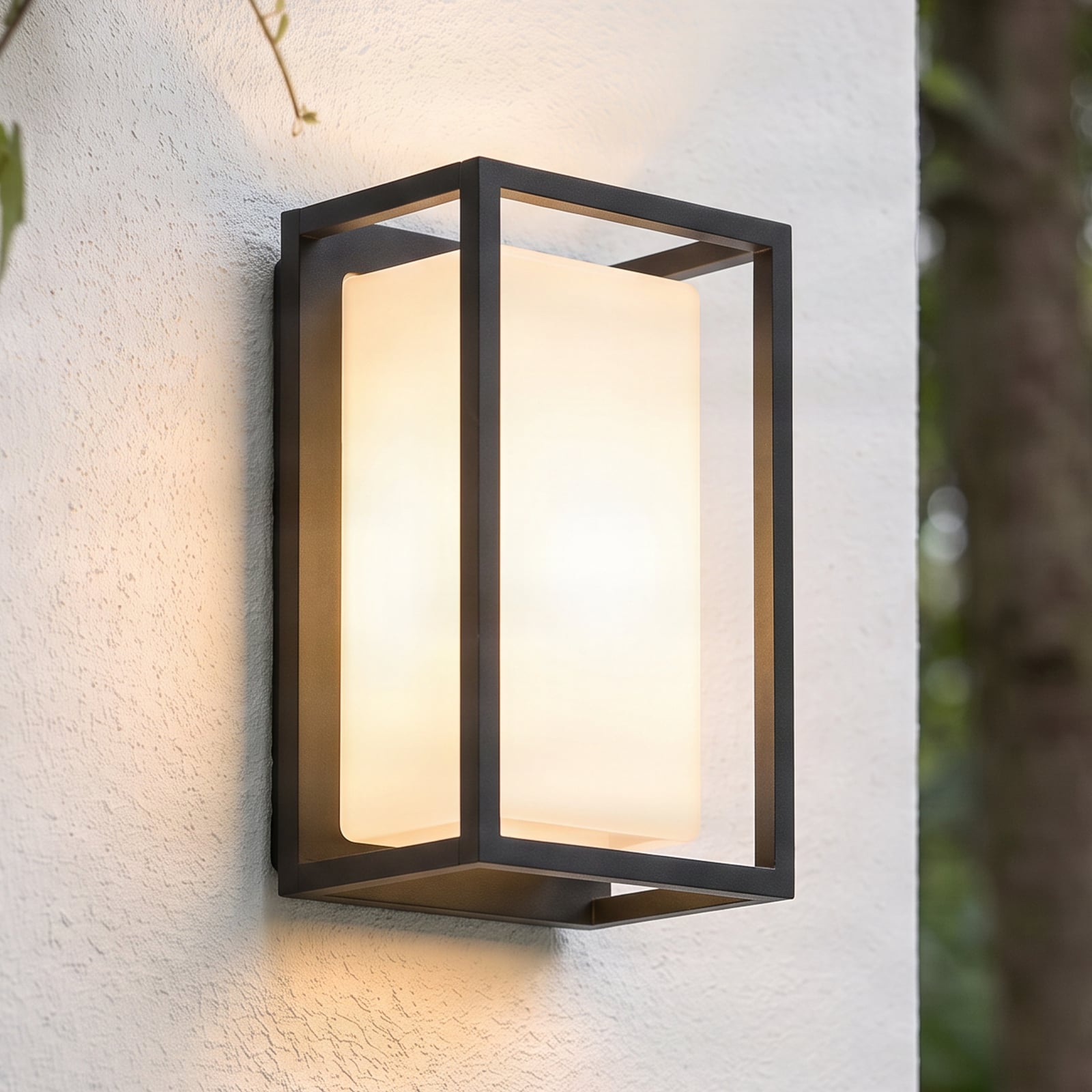 Lucande LED outdoor wall light Ilirian, anthracite, aluminium, 15 cm