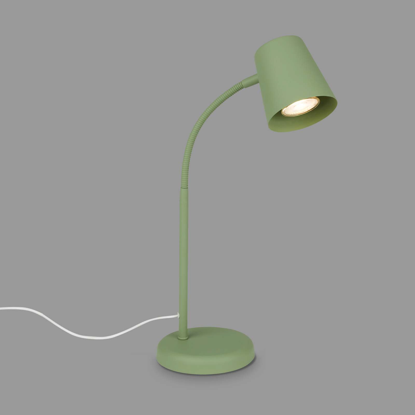Stolná lampa Skriva, pätica GU10, limetkovo zelená