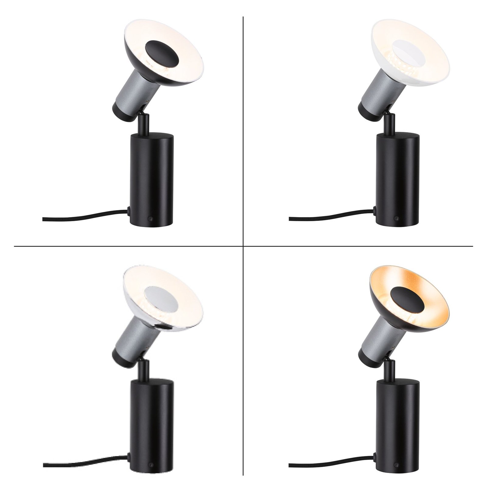 Paulmann Runa asztali lámpa, fekete/antracit