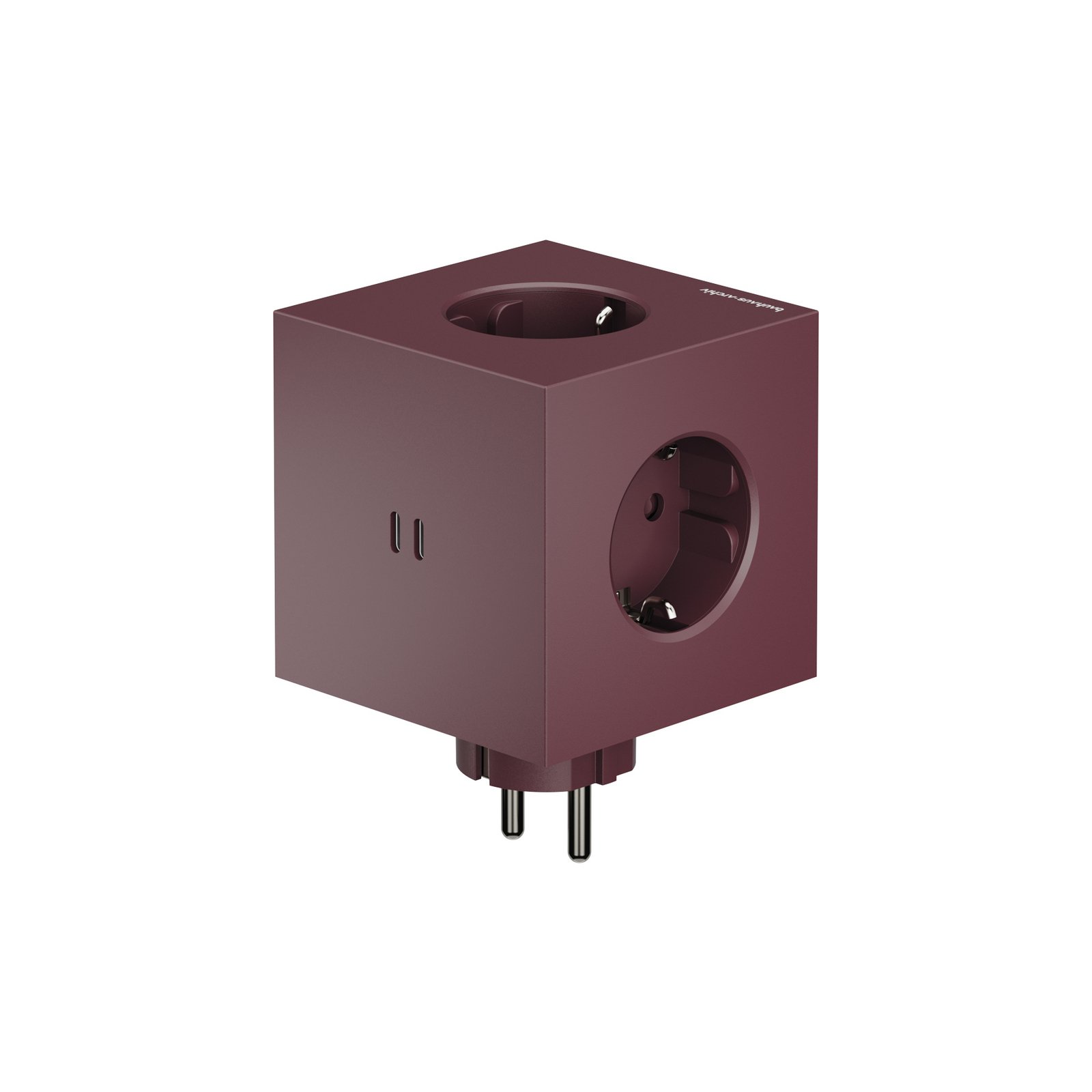 Mellemstik SQUARE 2, rød, 3 x Schuko, 2 x USB - AVOLT