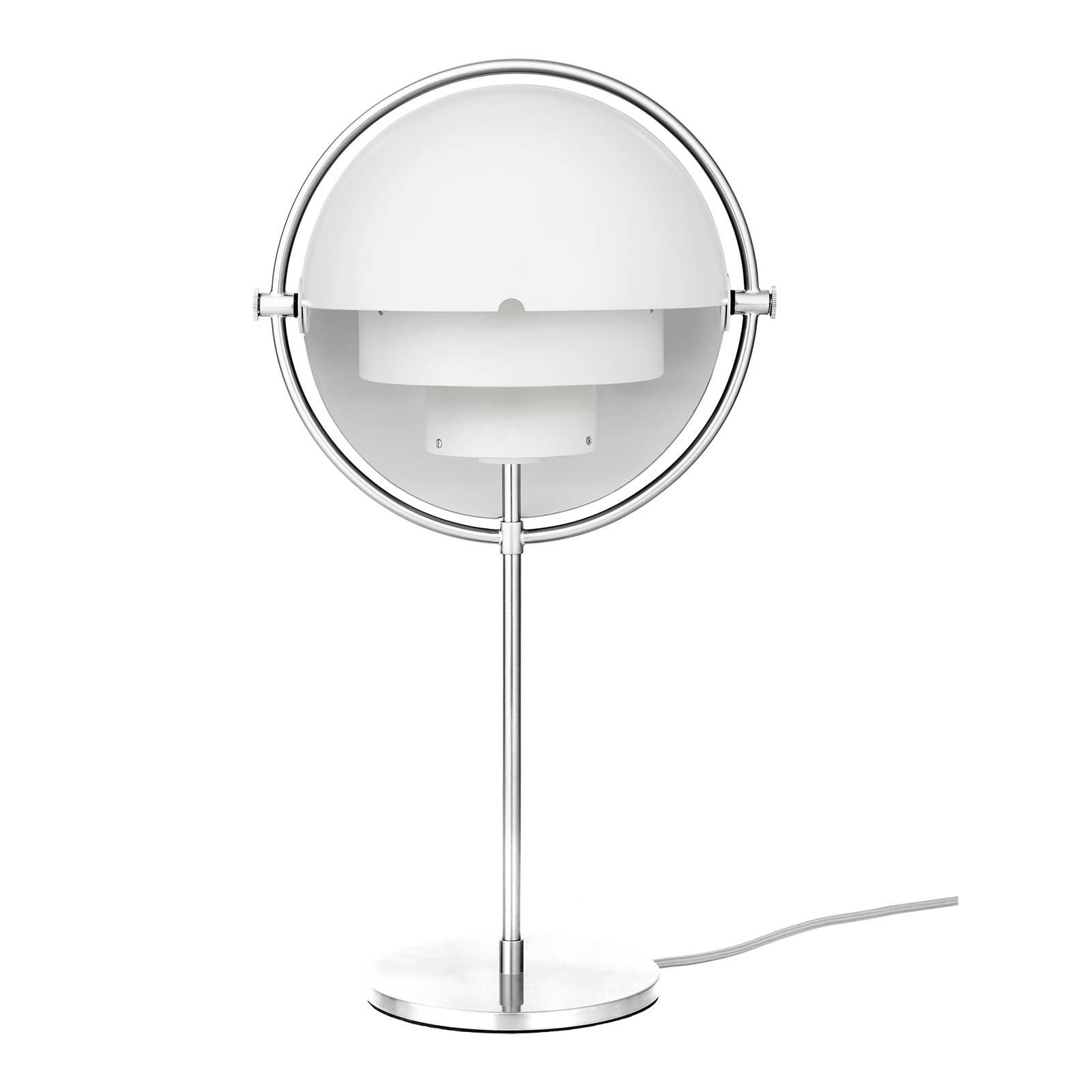 GUBI Multi-Lite bordslampa höjd 50 cm krom/vit