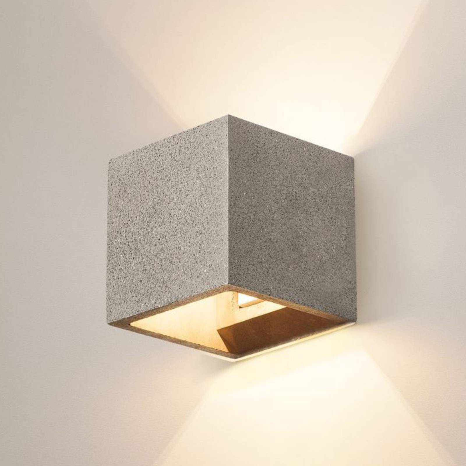 SLV Solid Cube beton-væglampe sort