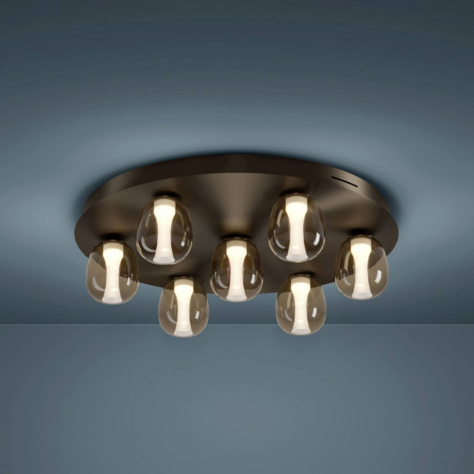 Lampa sufitowa LED „Stars of Light” FERRO 56 cm, 7 ramion, brązowo-brązowa