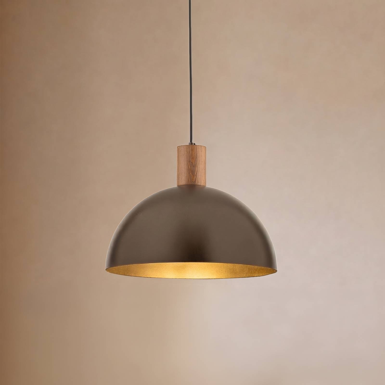 Tk Lighting Oslo Pendant Light, Brown, Metal, Ø 34 Cm, E27