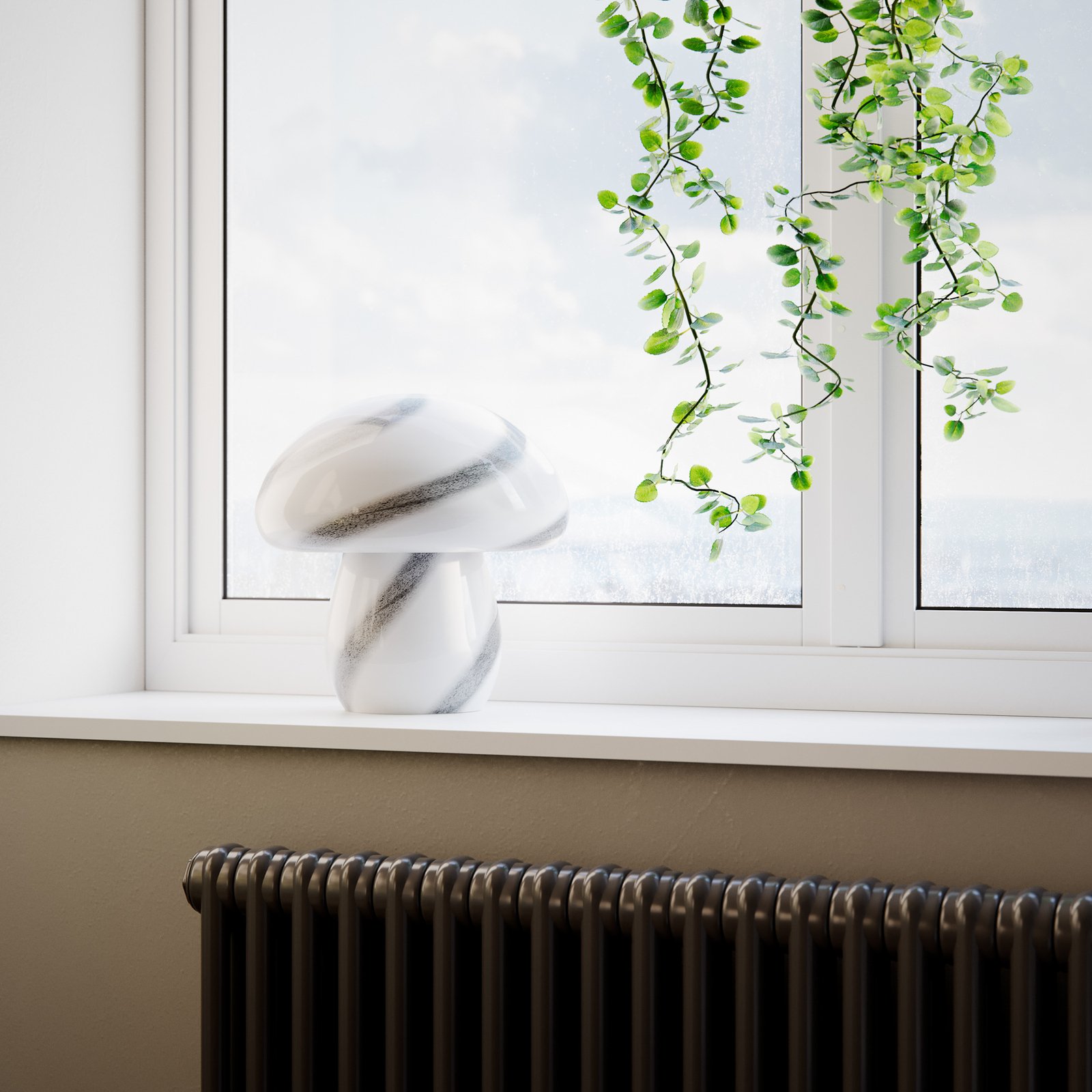 Mira Mushroom Stolna lampa H30 Hvid/Crna - By Rydéns