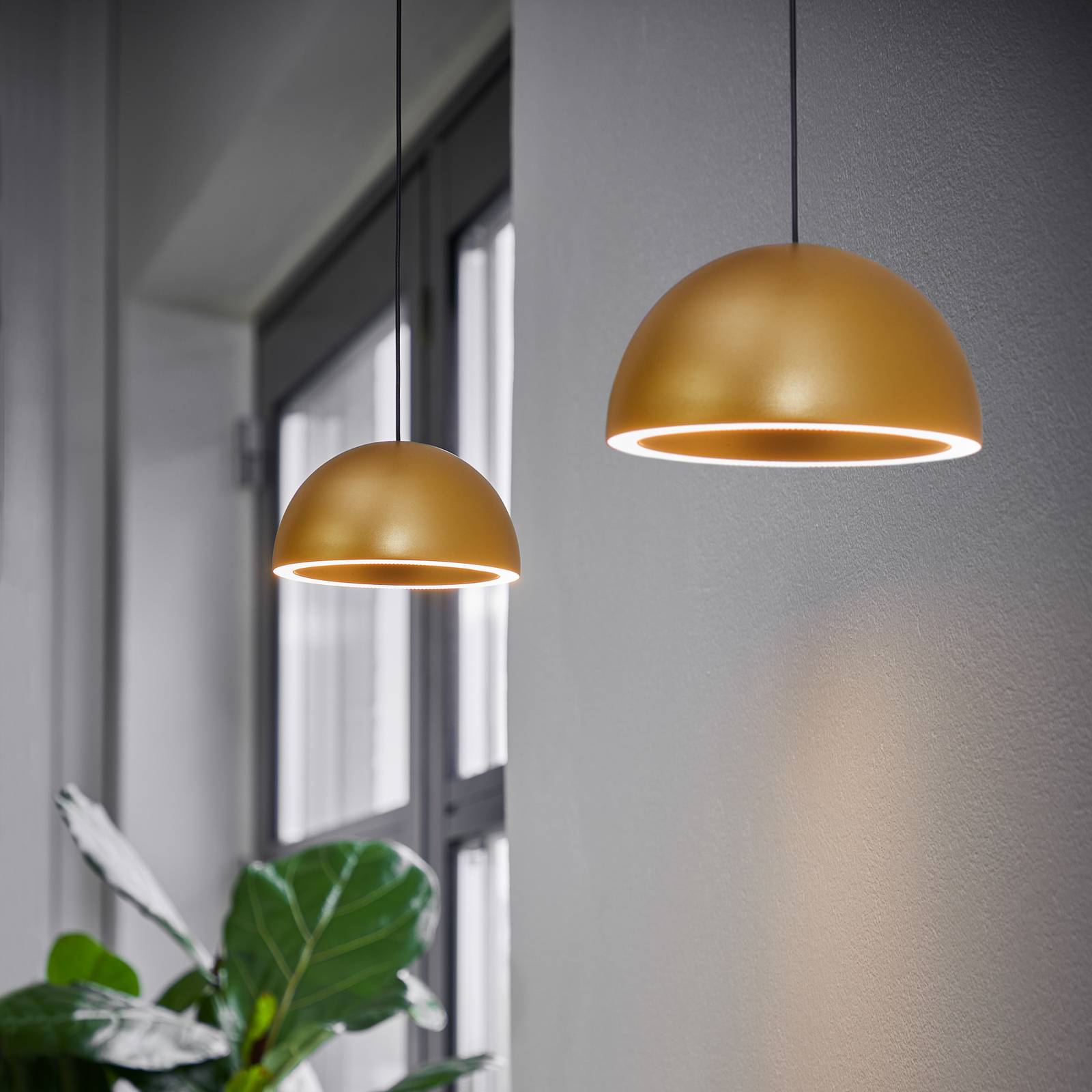 LOOM DESIGN Lampa wisząca LED Curve aluminium kolor złoty Ø 14cm