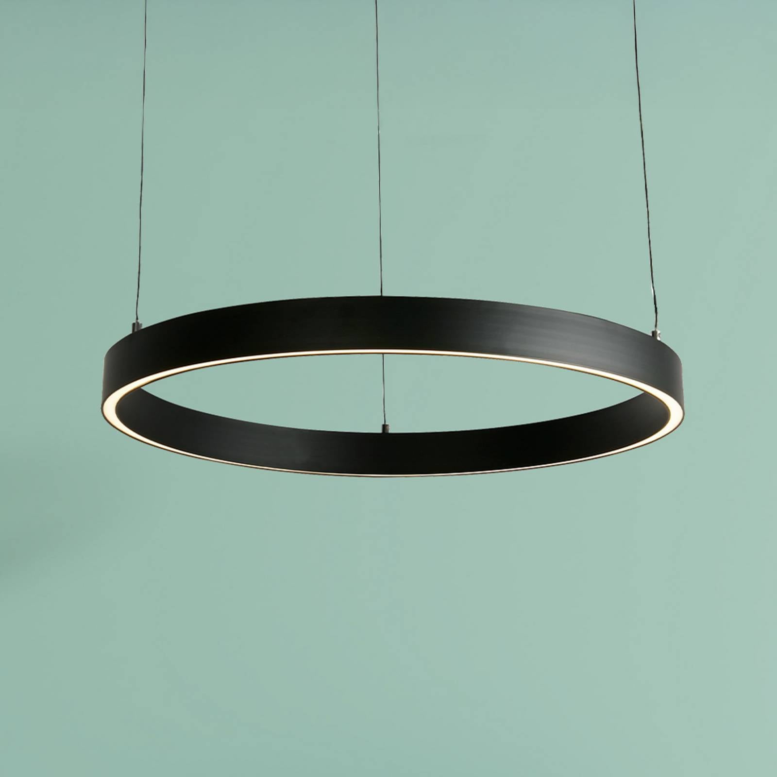 Searchlight Suspension LED Layla, noire, Ø 64 cm CCT, hauteur réglable