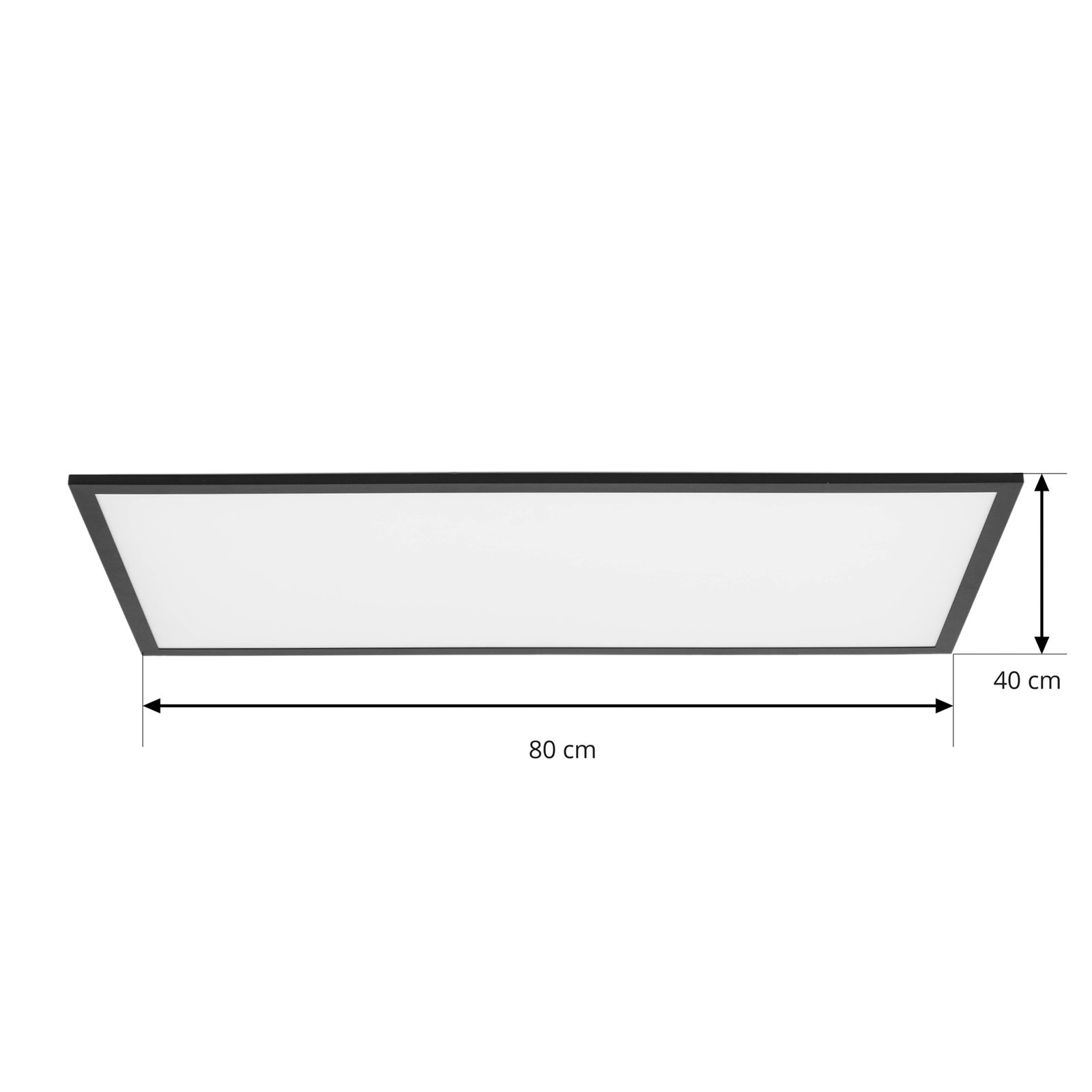 Laminátový panel Lindby LED, černý, 80 x 40 cm