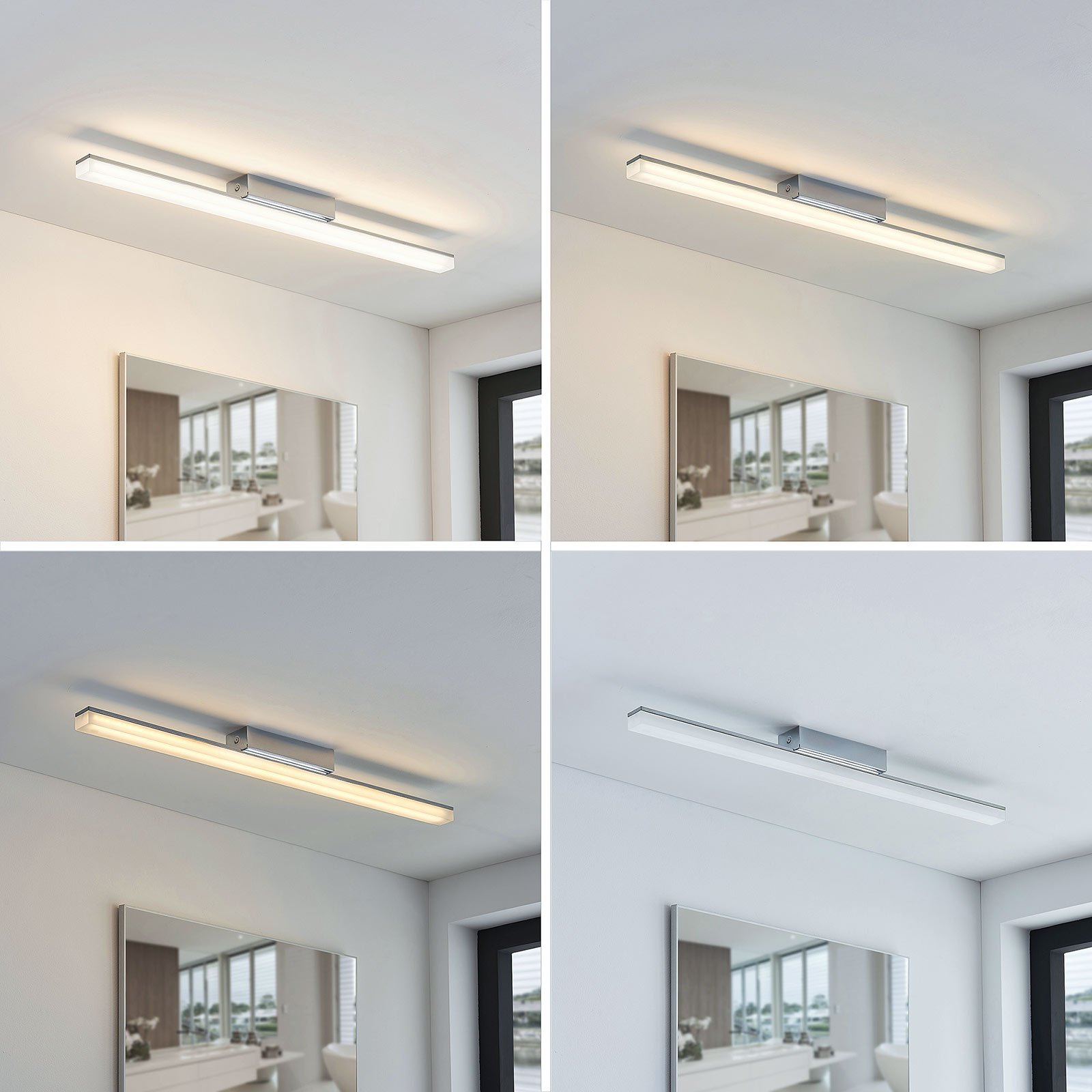 Levke LED Lámpara de Techo IP44 Chrome/White - Lindby
