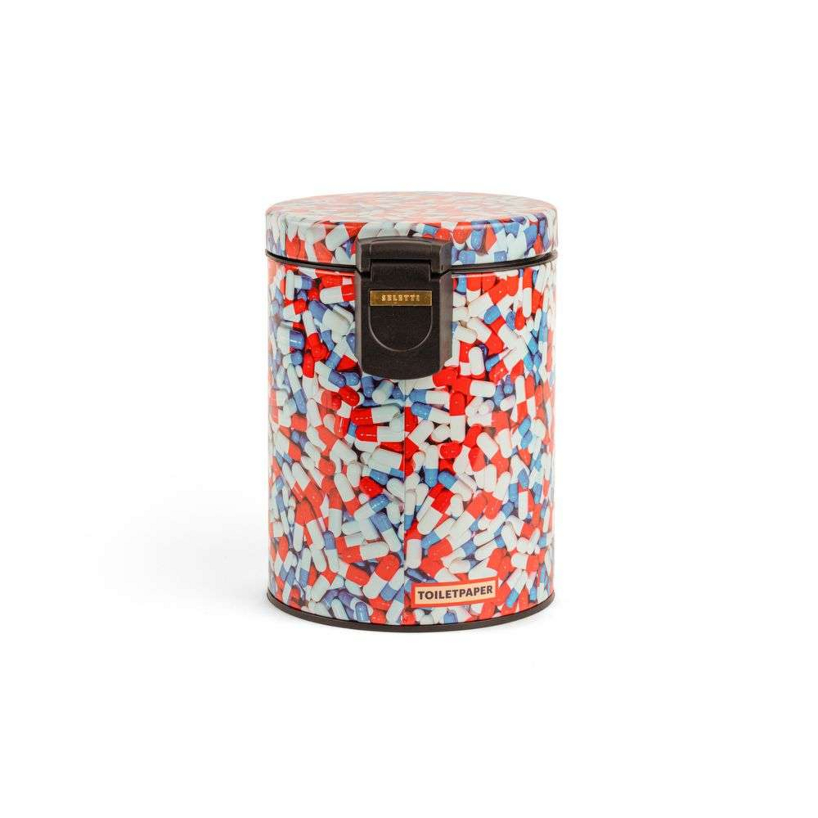 Pills Toiletpaper Home Dustbin Ø 20,5 H. 27,5 White/Red/Blue - Seletti