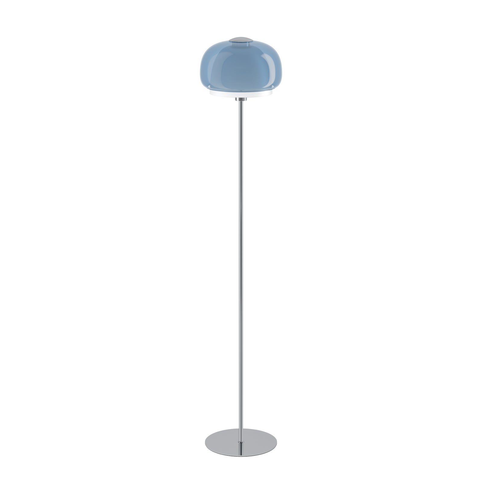 Stehlampe Belomontejo, blau-transparent, Glas, Stahl, E27