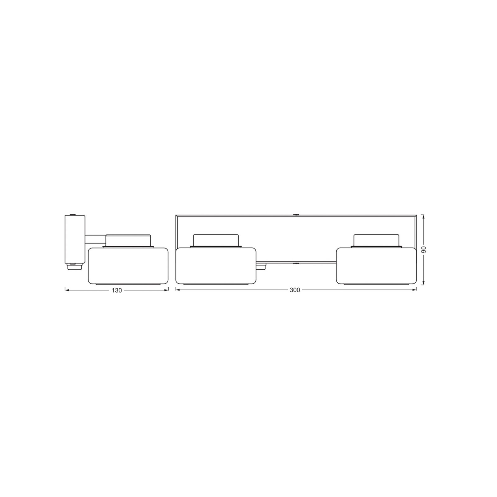OSRAM LED απλίκα ORBIS FLAME, χρώμιο, 2 φώτα, CCT, IP44