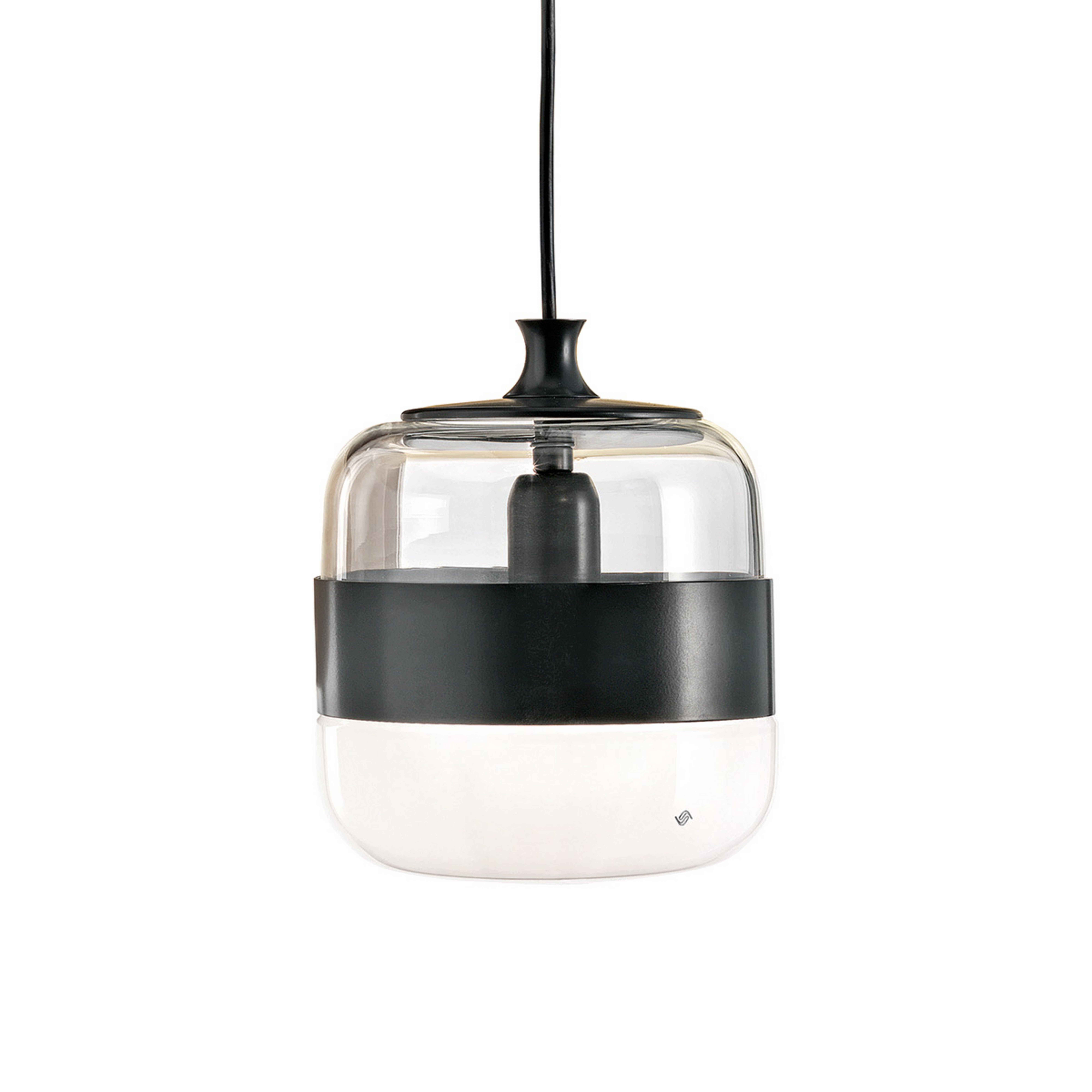 Suspension Futura verre Murano noire/blanche 20 cm