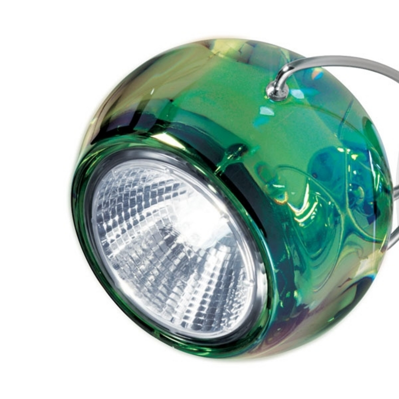 Fabbian Beluga Colour - lampă suspendată verde - Camera de zi / sufragerie - design - crom transparent - Cristal