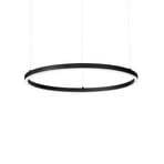 Candeeiro de suspensão LED Ideal Lux Oracle Slim Ø 70 cm preto 3.000 K