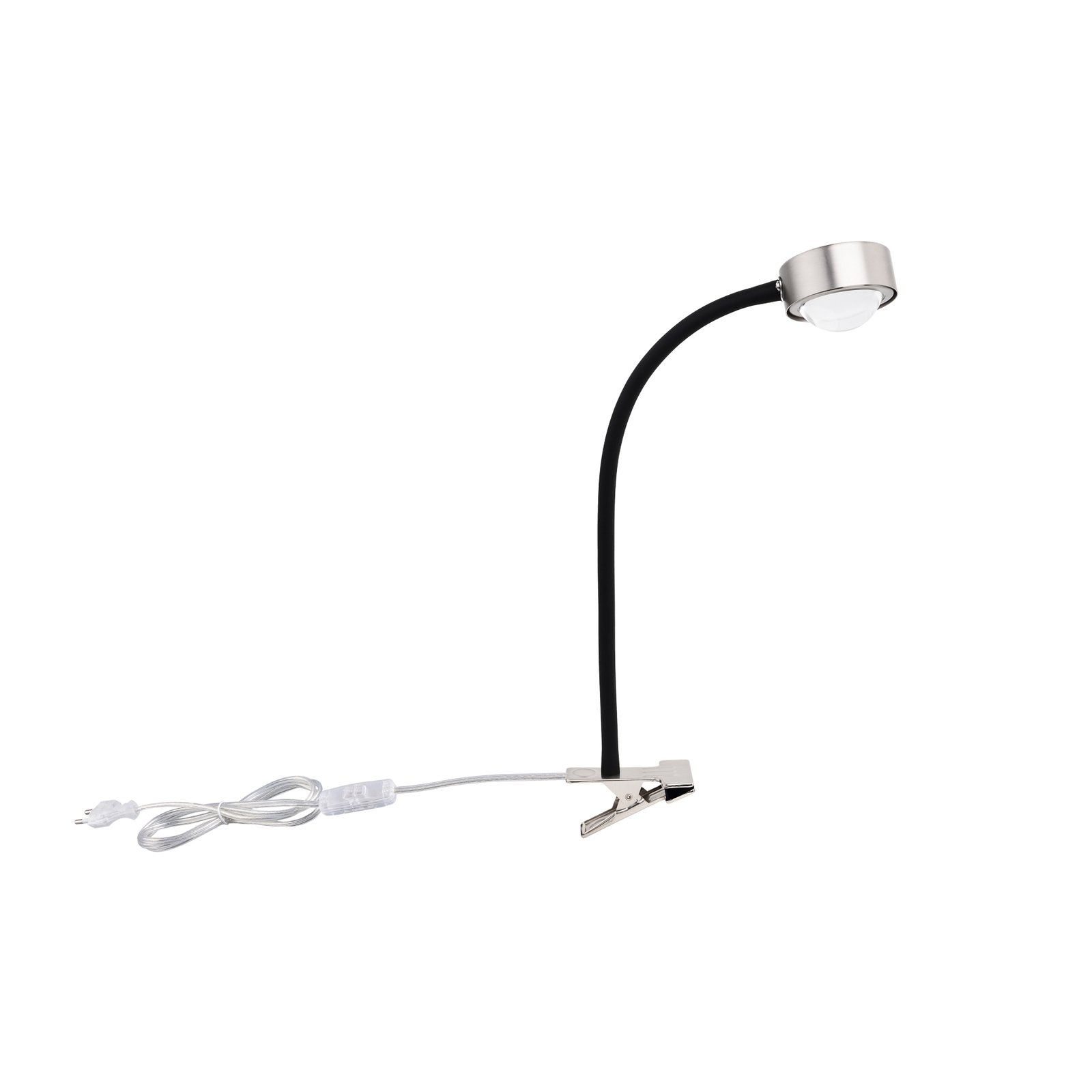 Braço flexível Lindby para lâmpadas de fixação Jyla níquel/preto 3000K