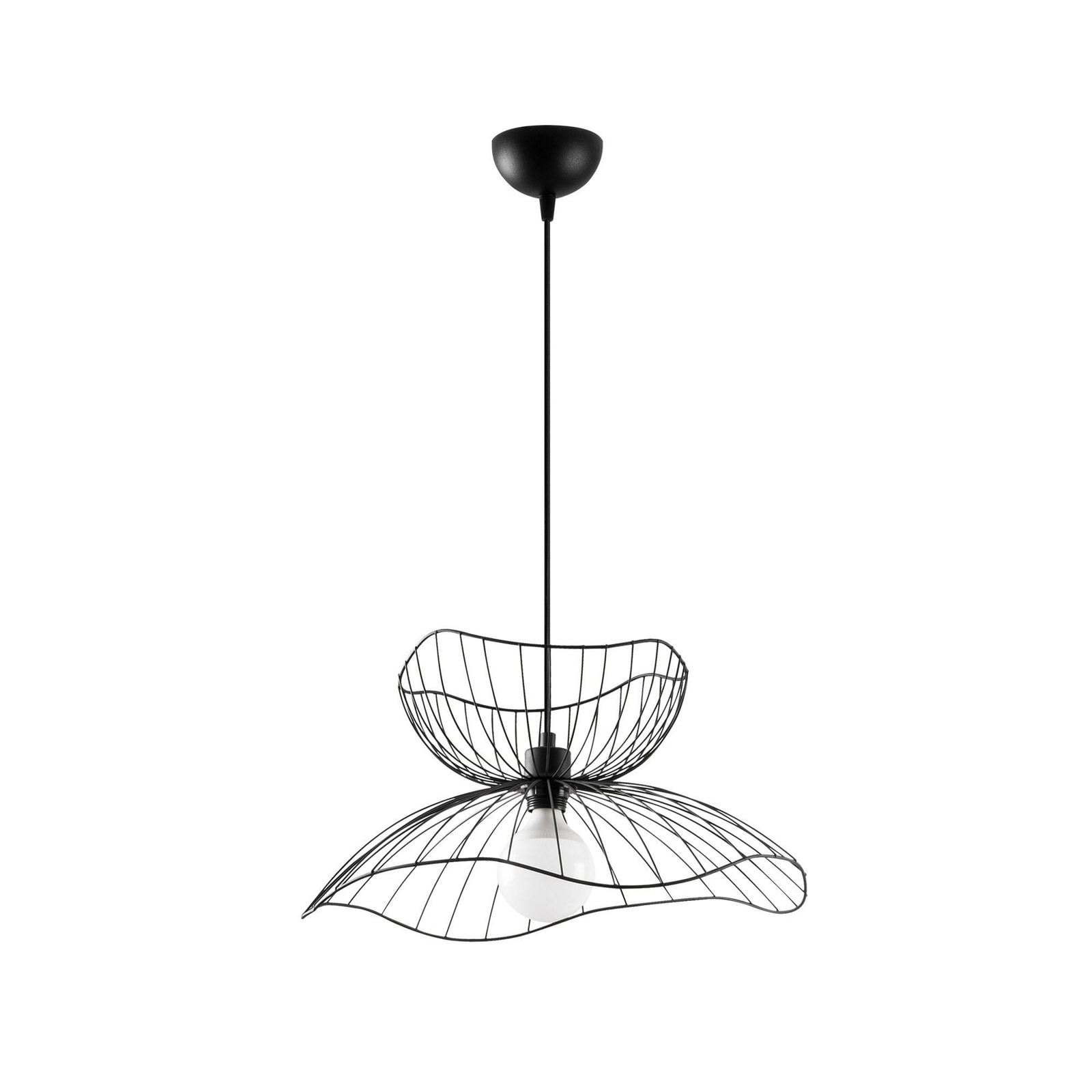 Farac 6390 hanglamp, zwart, metaal, Ø 50 cm