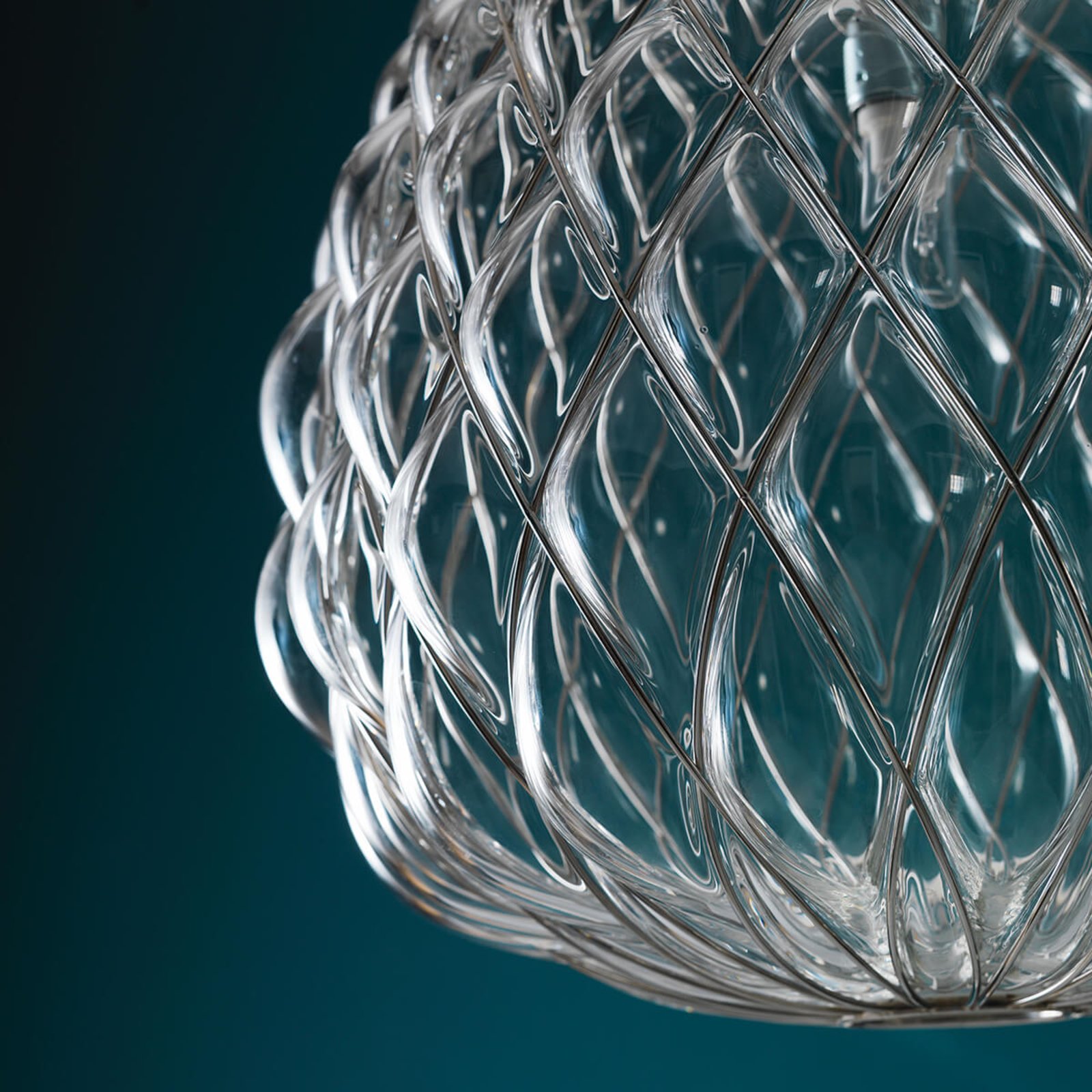 Szklana designerska lampa wisząca Pinecone