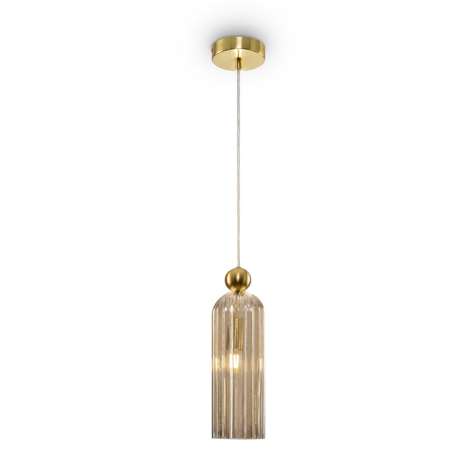 Maytoni Antic hanglamp, glazen kap in Cognac