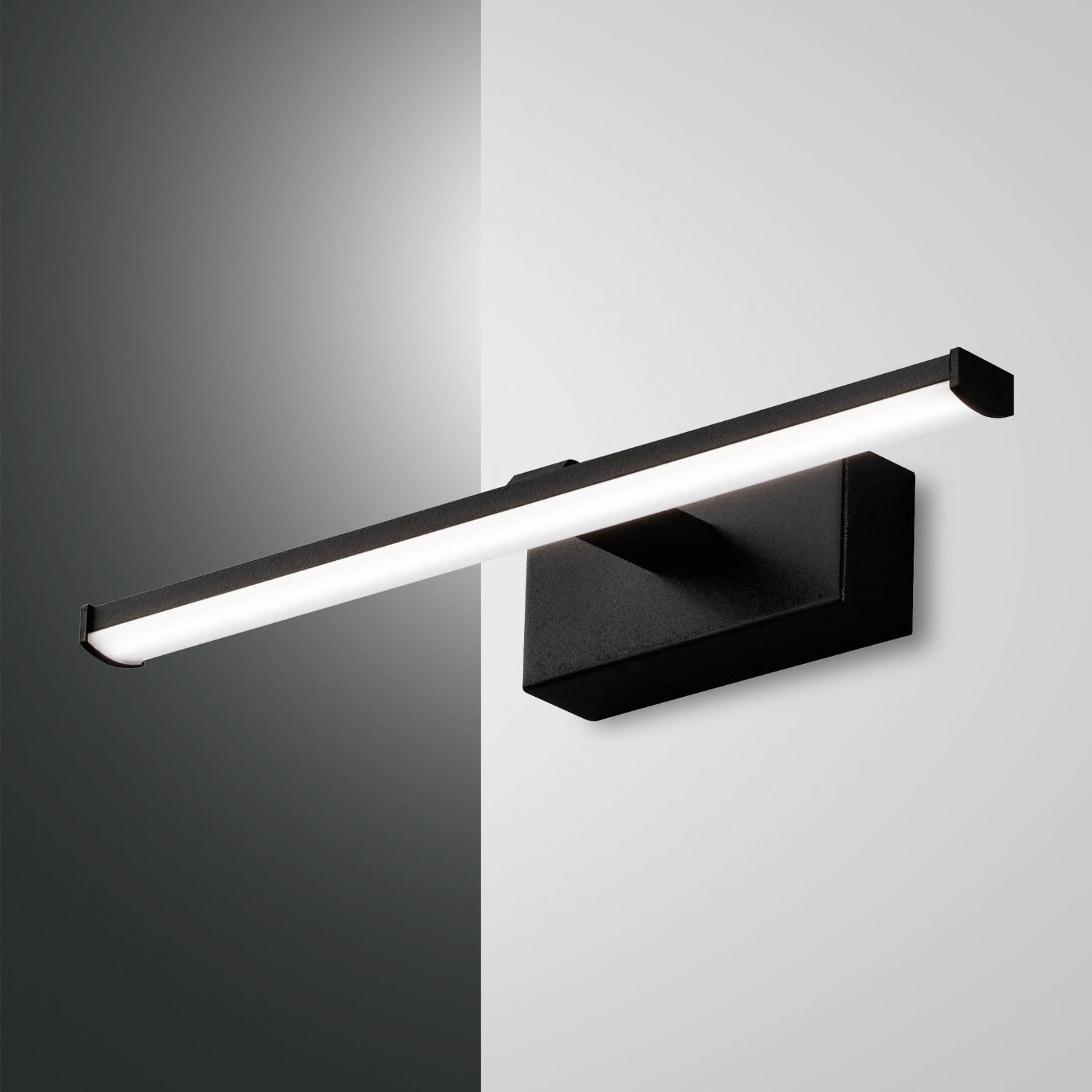 Fabas Luce Nala LED wall light, black, width 30 cm, for Living / Dining Room, metal, methacrylate, 6 W, energy efficiency: A+, W: 30 cm, H: 4.5 cm